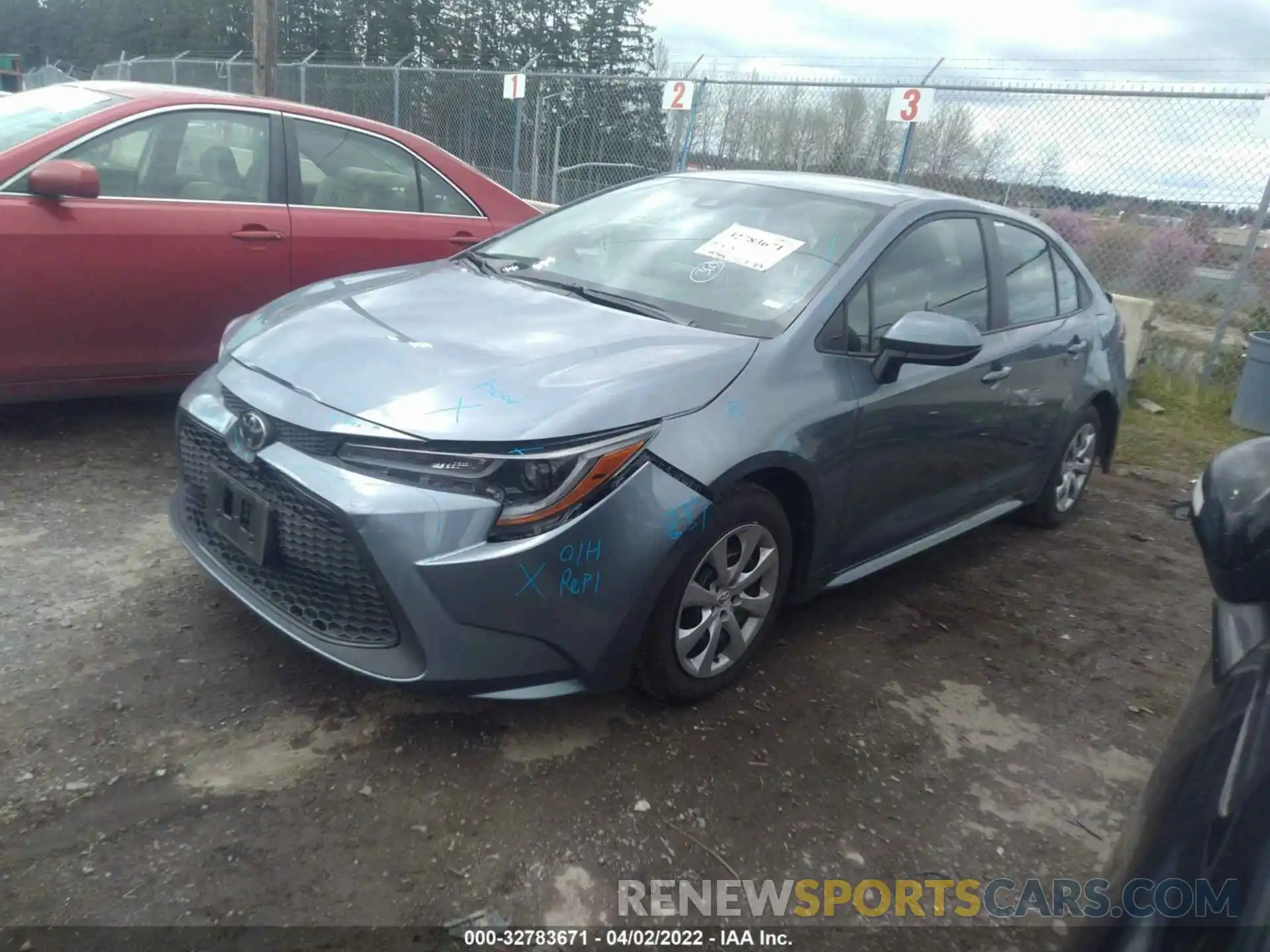 2 Photograph of a damaged car 5YFEPMAE8MP190354 TOYOTA COROLLA 2021