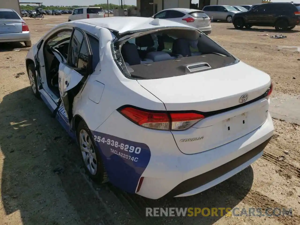 3 Photograph of a damaged car 5YFEPMAE8MP196526 TOYOTA COROLLA 2021