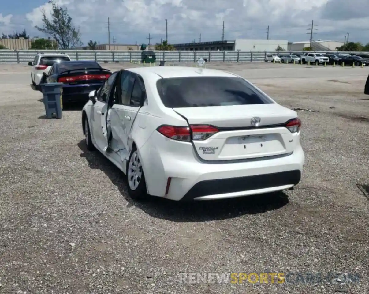 3 Photograph of a damaged car 5YFEPMAE8MP196607 TOYOTA COROLLA 2021