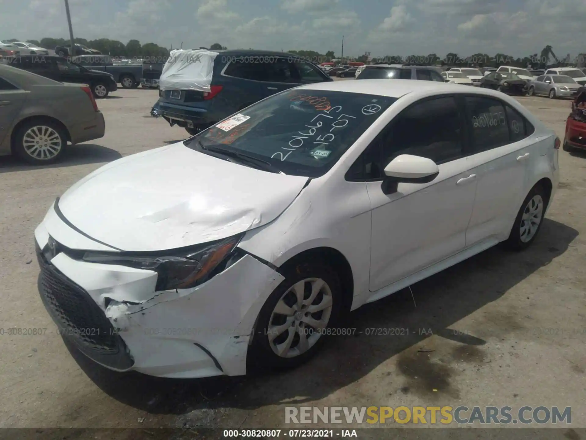 2 Photograph of a damaged car 5YFEPMAE8MP196672 TOYOTA COROLLA 2021