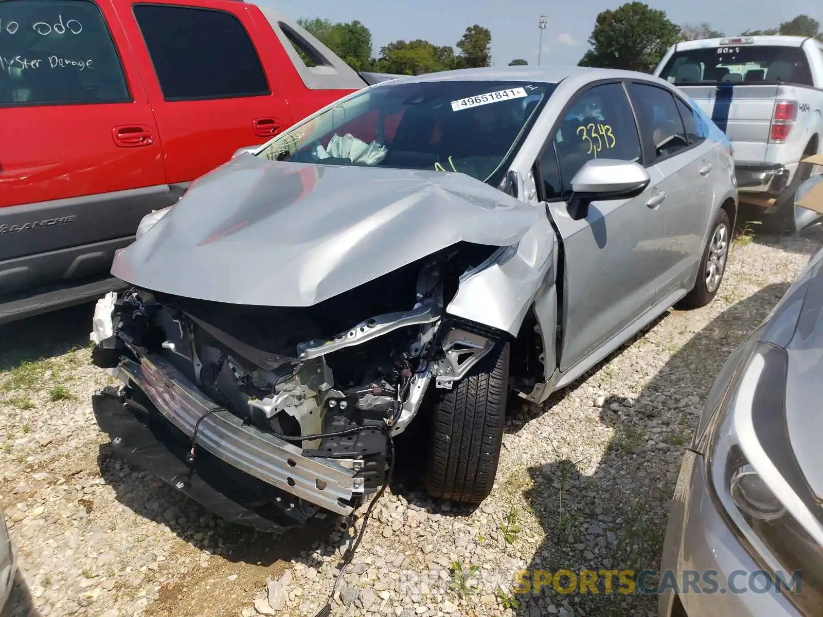 2 Photograph of a damaged car 5YFEPMAE8MP197465 TOYOTA COROLLA 2021