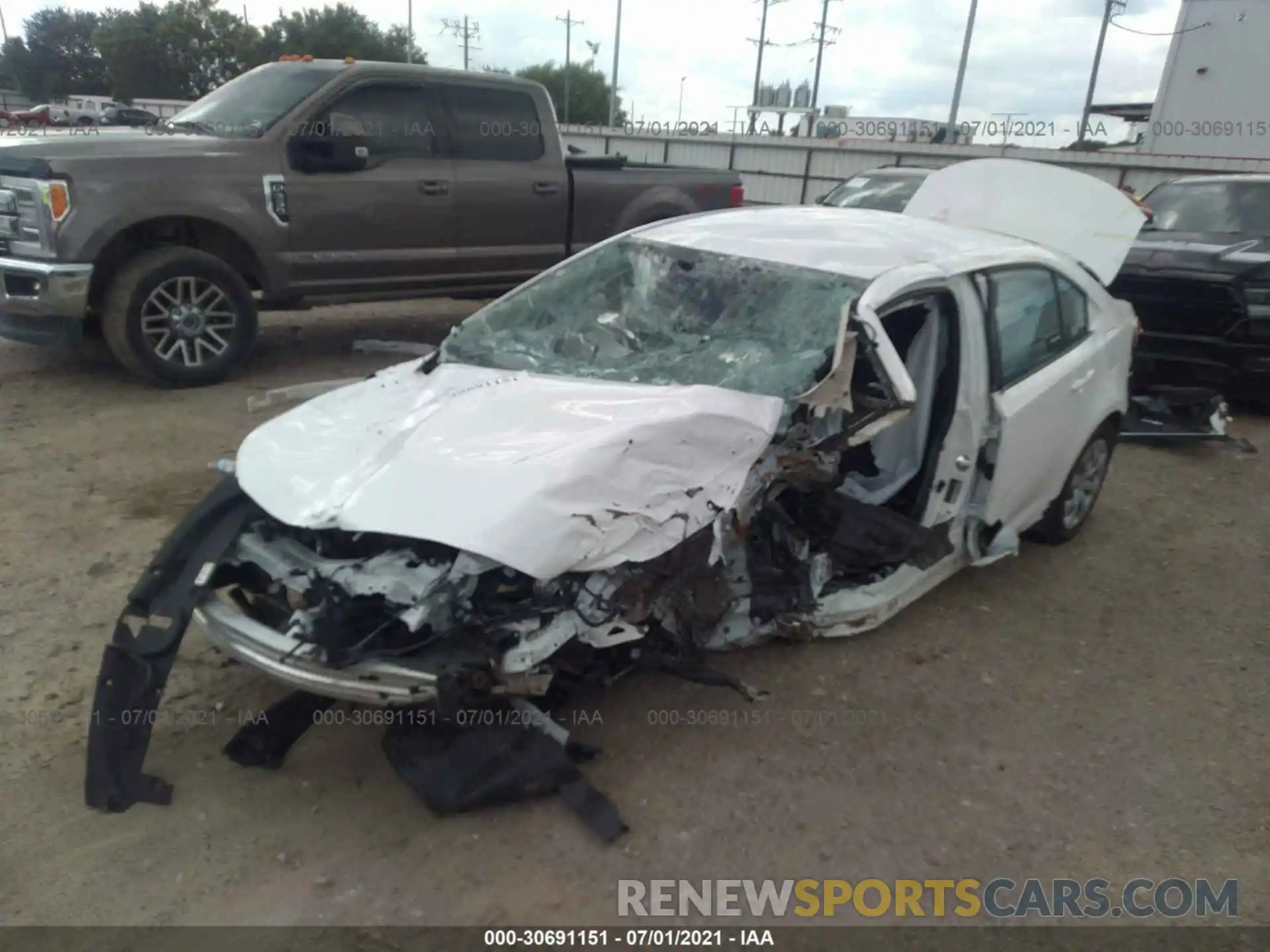 2 Photograph of a damaged car 5YFEPMAE8MP205709 TOYOTA COROLLA 2021