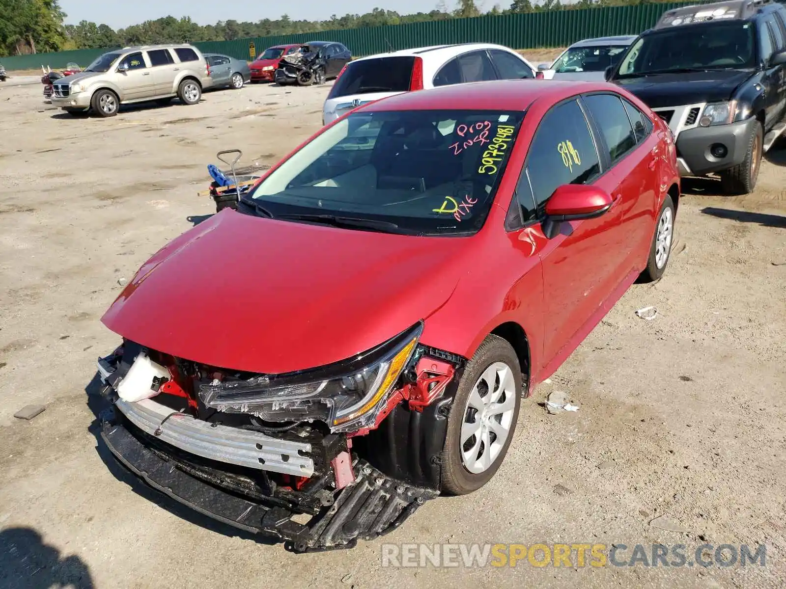 2 Photograph of a damaged car 5YFEPMAE8MP206987 TOYOTA COROLLA 2021