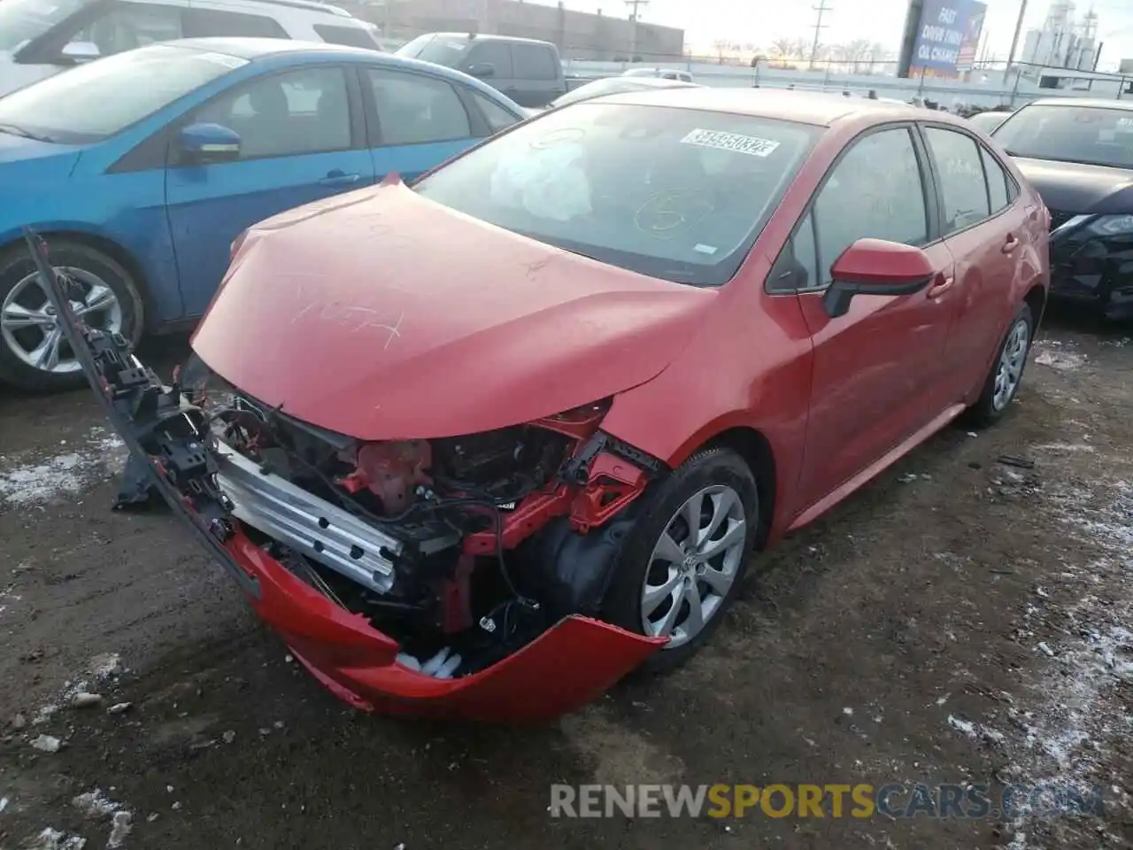 2 Photograph of a damaged car 5YFEPMAE8MP212224 TOYOTA COROLLA 2021