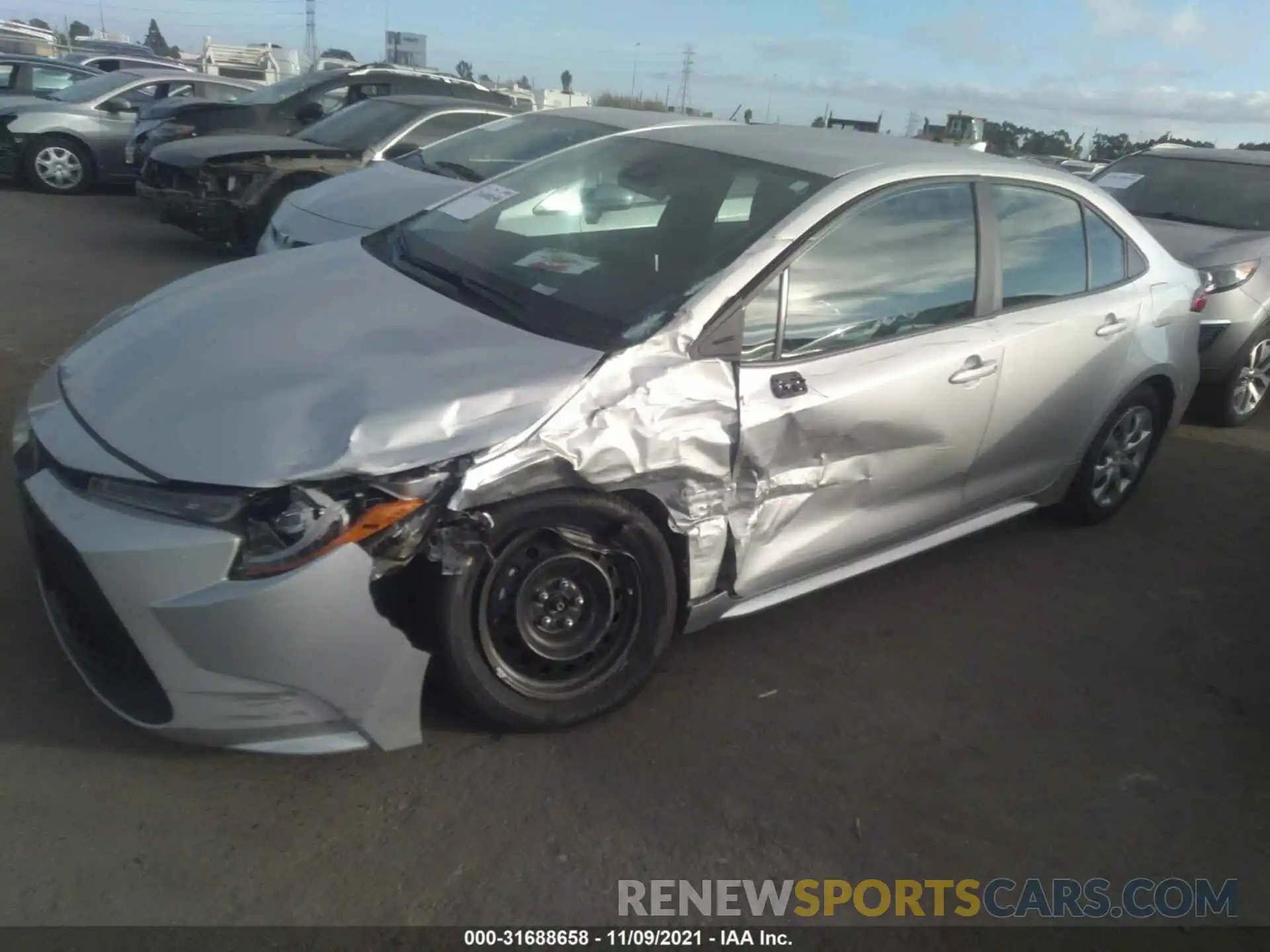 2 Photograph of a damaged car 5YFEPMAE8MP215799 TOYOTA COROLLA 2021