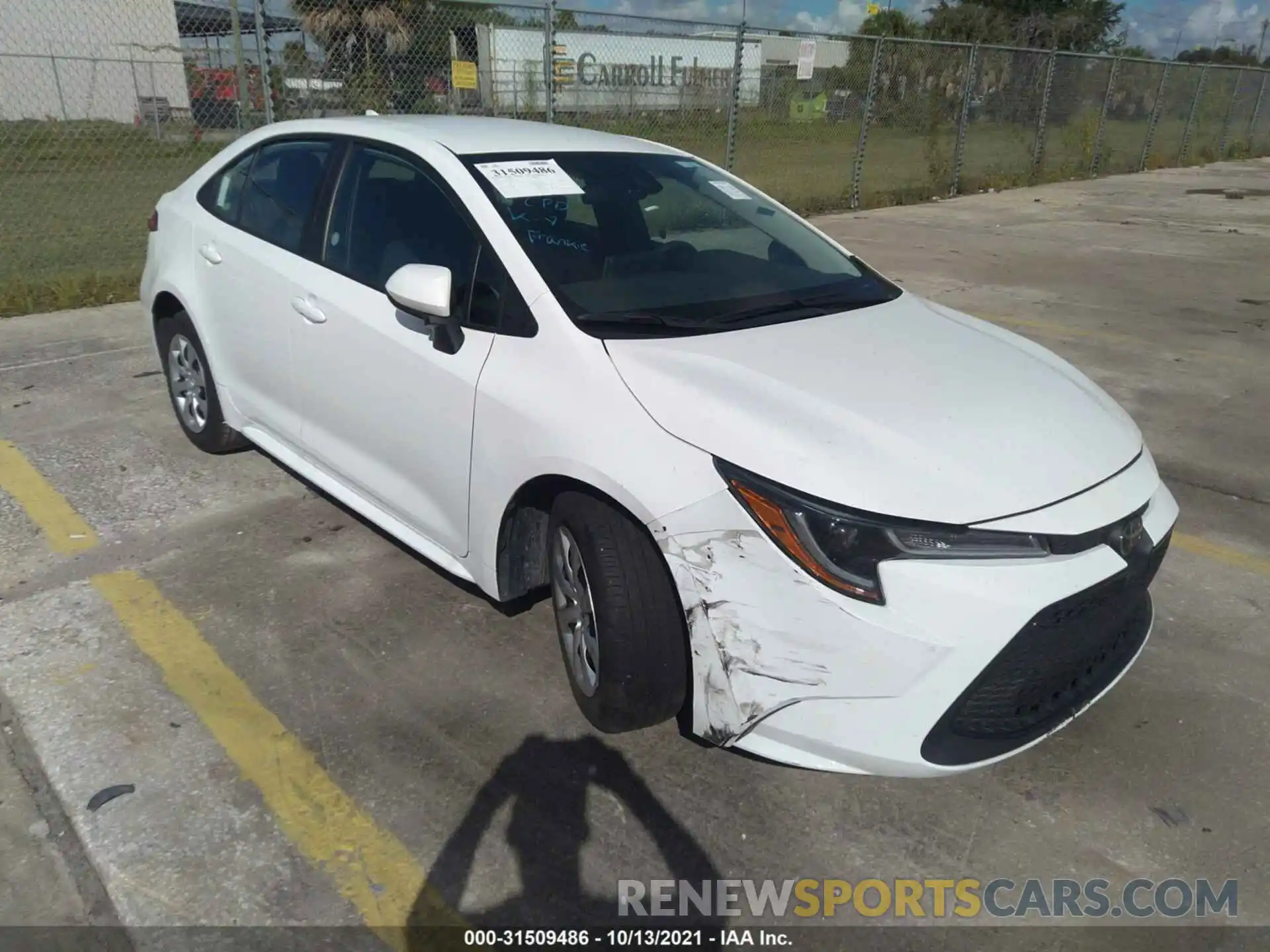 1 Photograph of a damaged car 5YFEPMAE8MP217388 TOYOTA COROLLA 2021