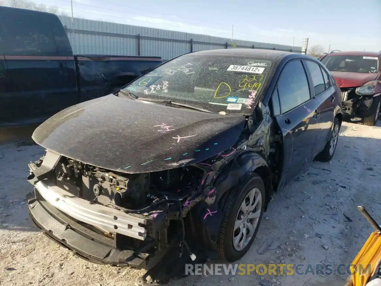 2 Photograph of a damaged car 5YFEPMAE8MP227449 TOYOTA COROLLA 2021