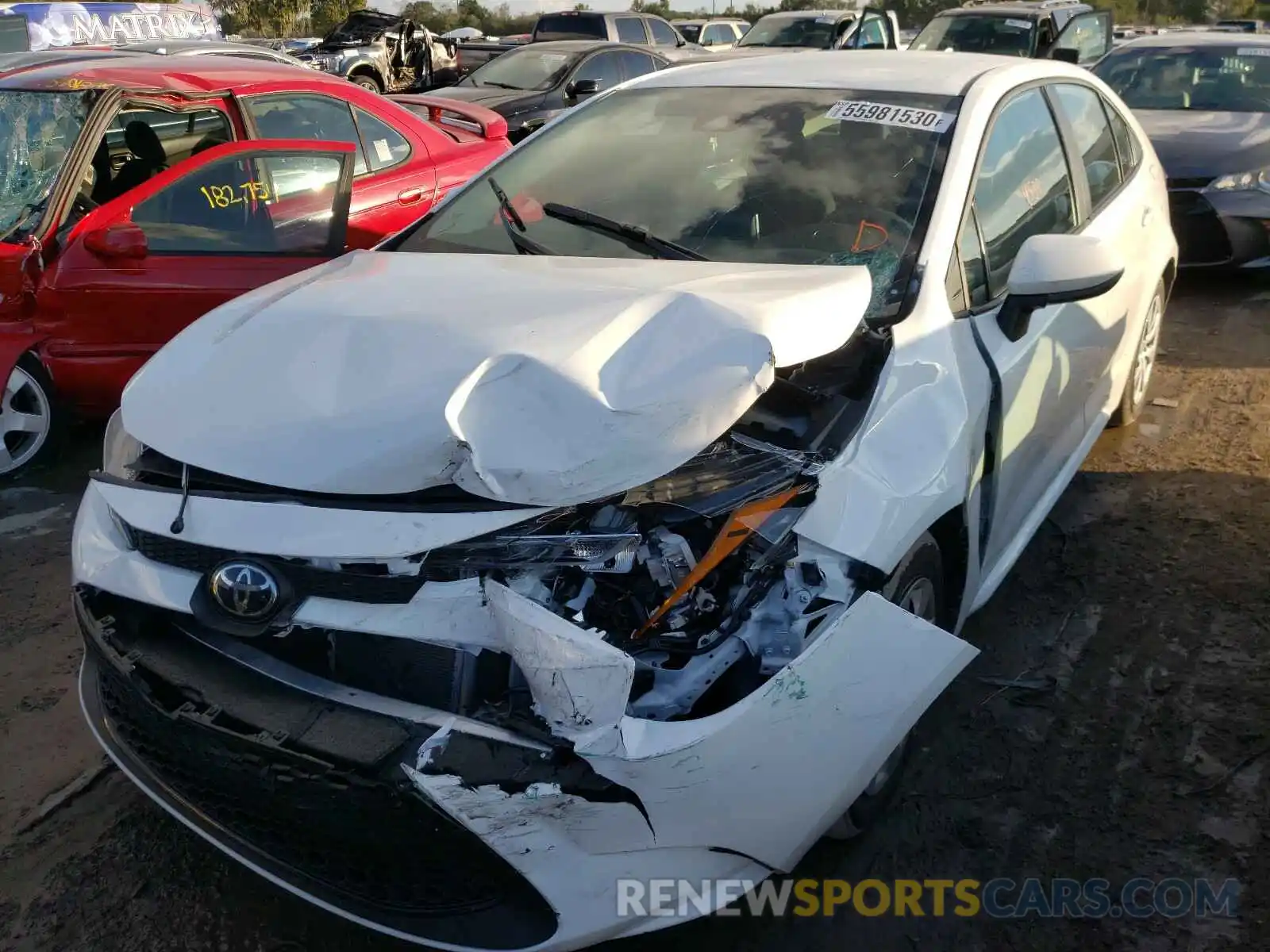 2 Photograph of a damaged car 5YFEPMAE9MP157637 TOYOTA COROLLA 2021