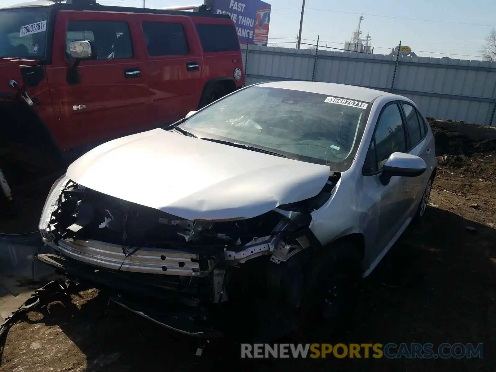 2 Photograph of a damaged car 5YFEPMAE9MP182652 TOYOTA COROLLA 2021