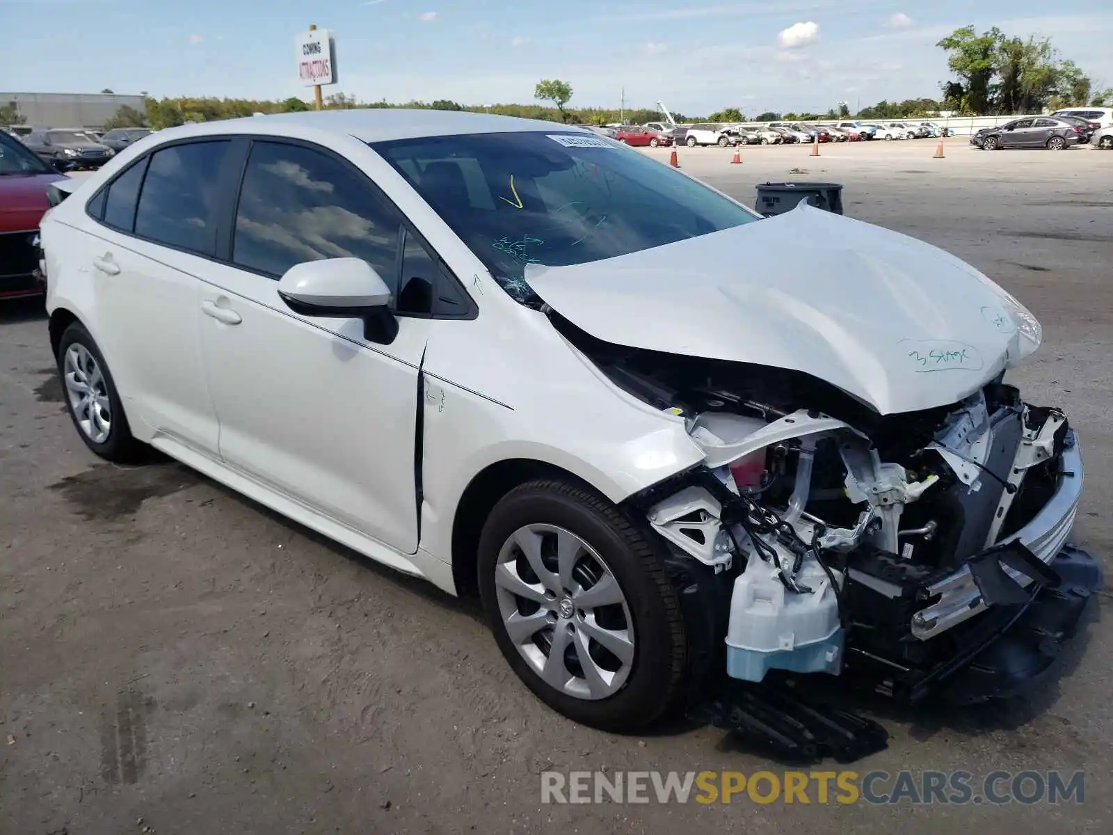 1 Photograph of a damaged car 5YFEPMAE9MP195496 TOYOTA COROLLA 2021