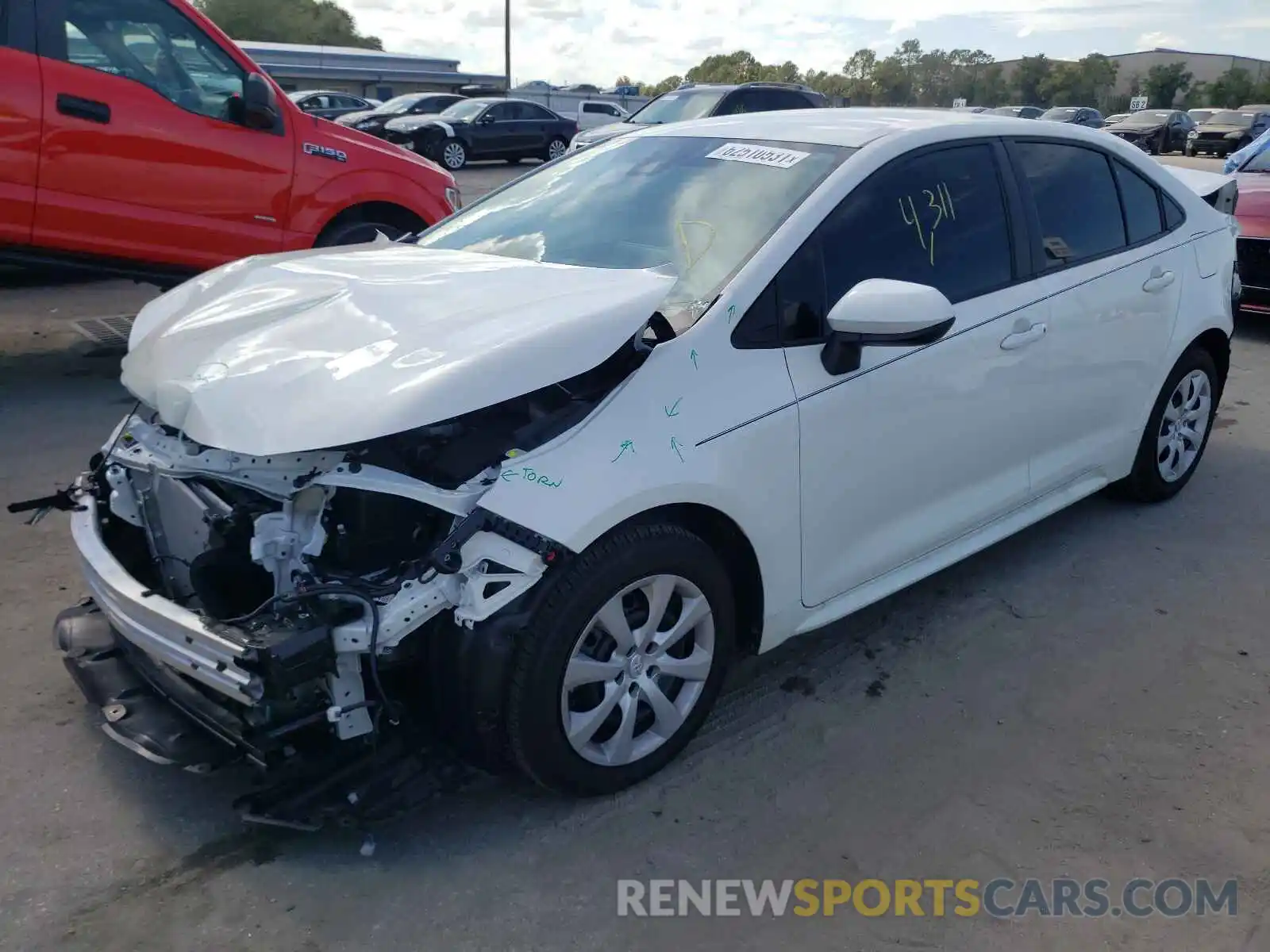 2 Photograph of a damaged car 5YFEPMAE9MP195496 TOYOTA COROLLA 2021