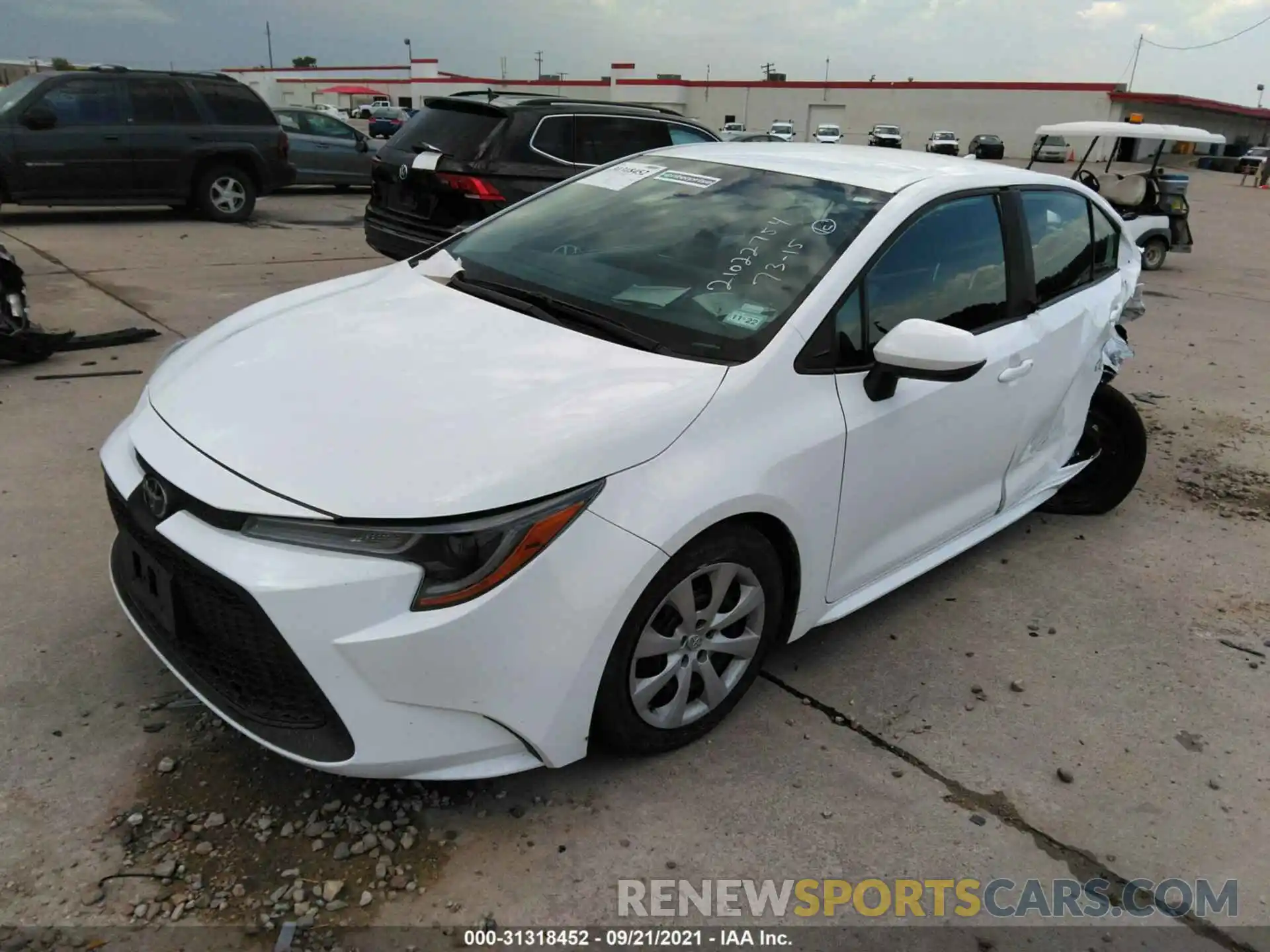 2 Photograph of a damaged car 5YFEPMAE9MP198303 TOYOTA COROLLA 2021