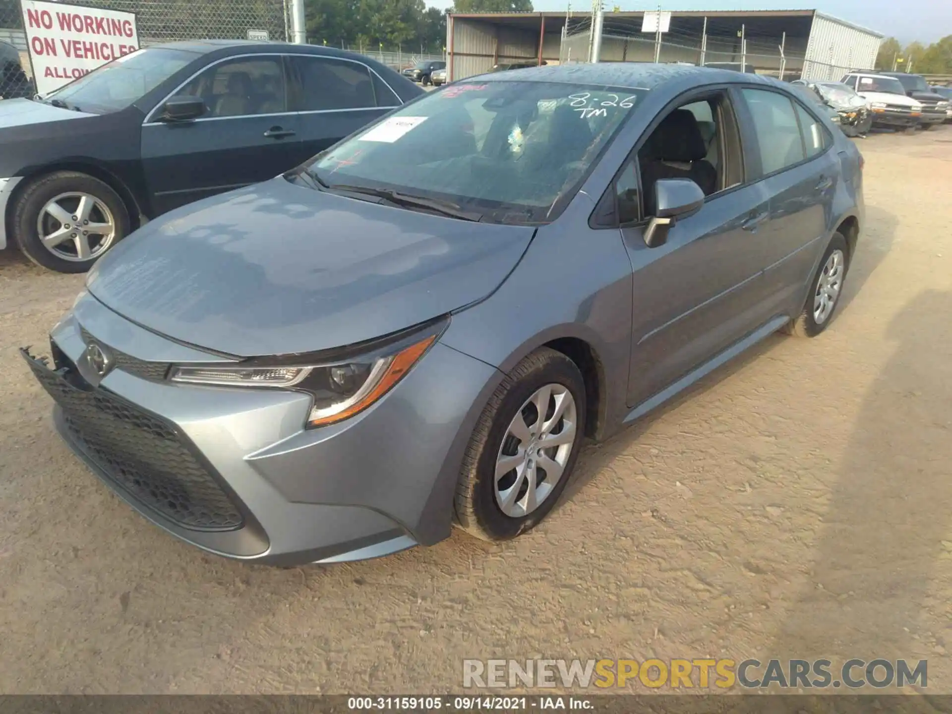 2 Photograph of a damaged car 5YFEPMAE9MP230442 TOYOTA COROLLA 2021