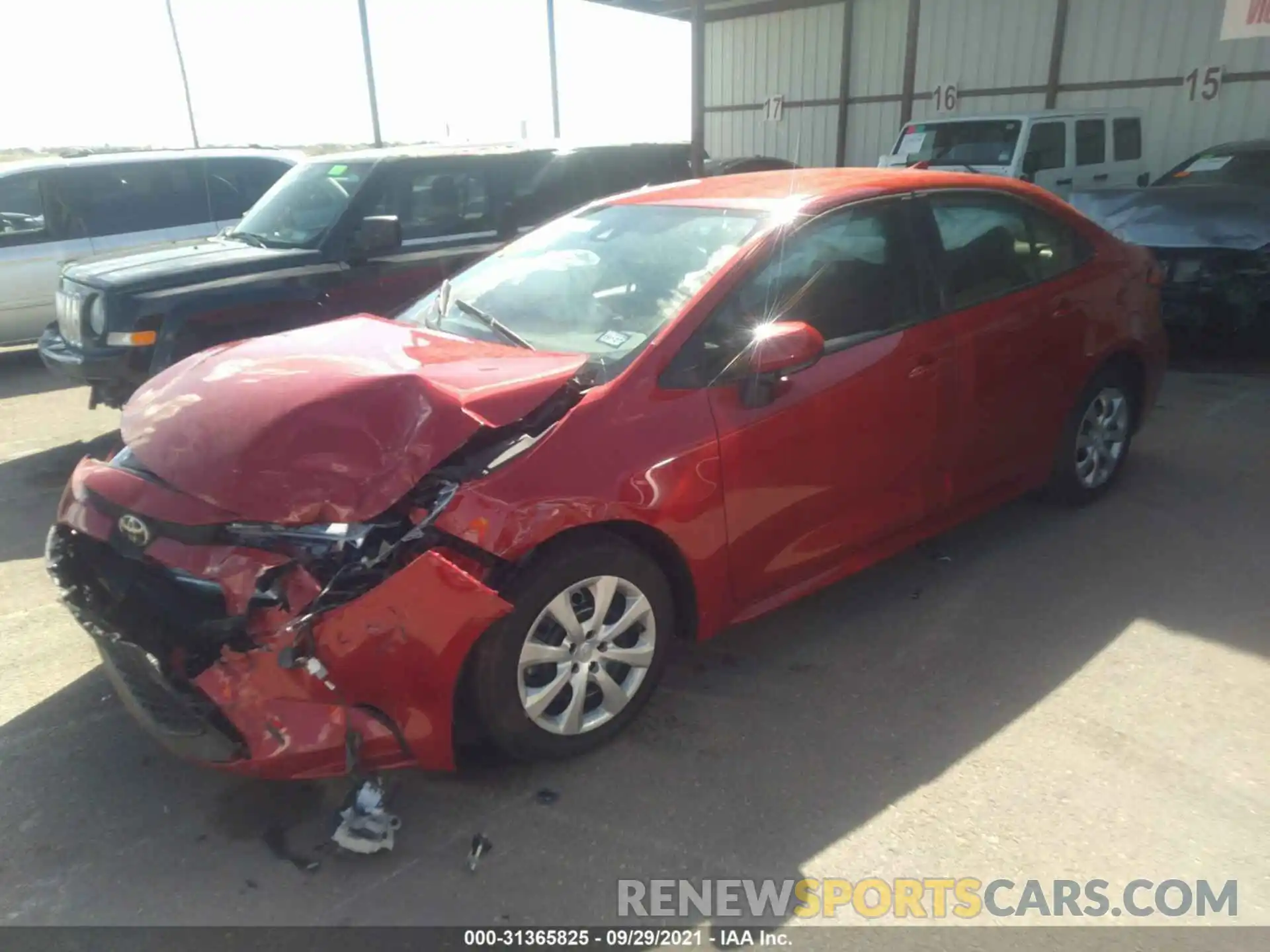 2 Photograph of a damaged car 5YFEPMAE9MP259388 TOYOTA COROLLA 2021