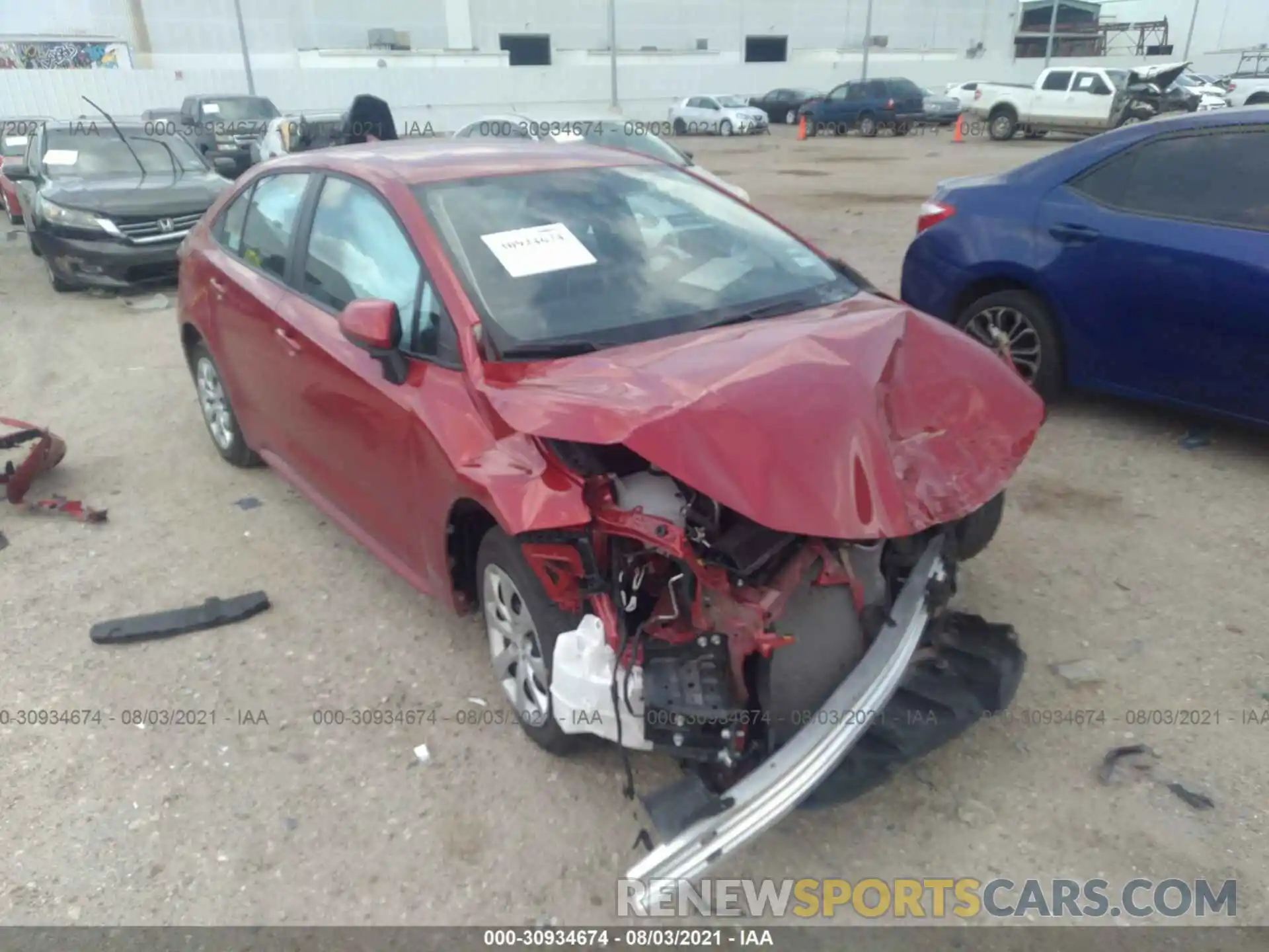 1 Photograph of a damaged car 5YFEPMAEXMP184104 TOYOTA COROLLA 2021