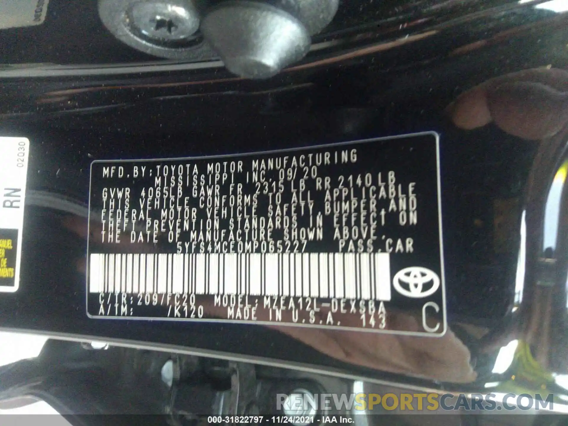 9 Фотография поврежденного автомобиля 5YFS4MCE0MP065227 TOYOTA COROLLA 2021