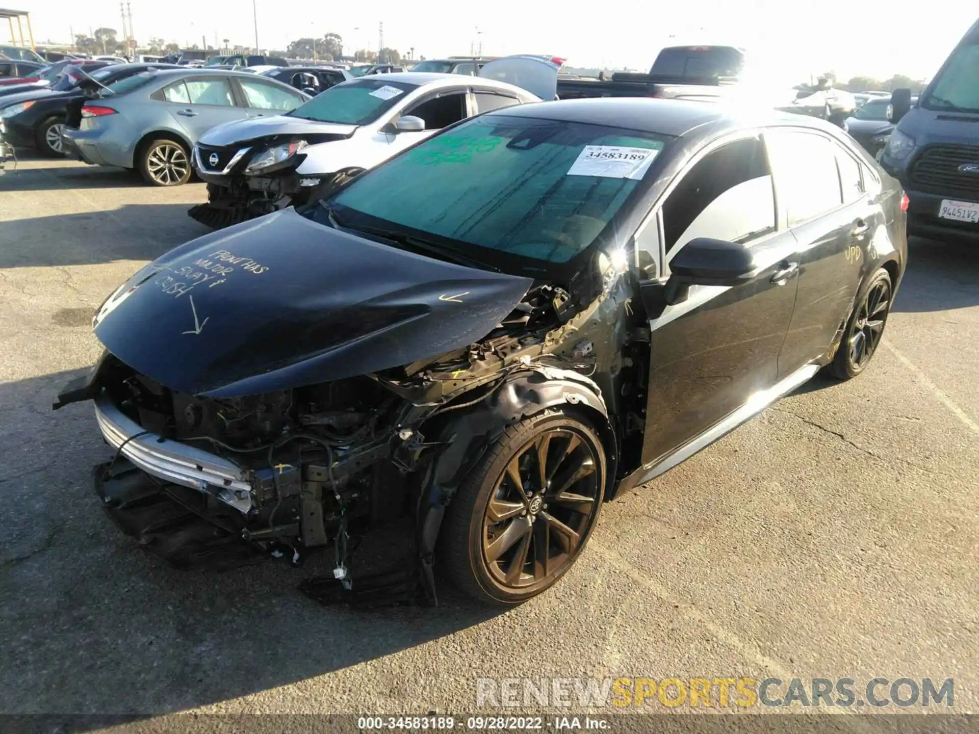 2 Photograph of a damaged car 5YFS4MCE6MP083621 TOYOTA COROLLA 2021