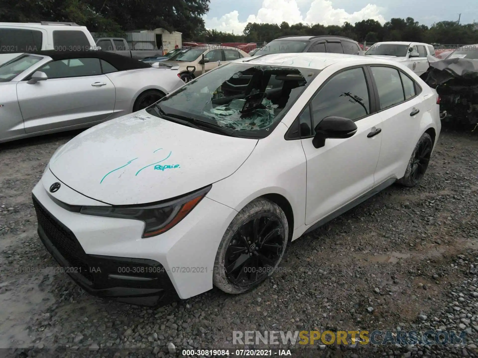 2 Photograph of a damaged car 5YFS4MCEXMP061217 TOYOTA COROLLA 2021