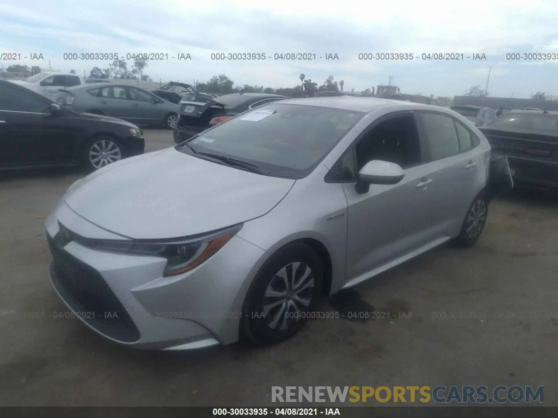 2 Photograph of a damaged car JTDEAMDE0MJ000144 TOYOTA COROLLA 2021