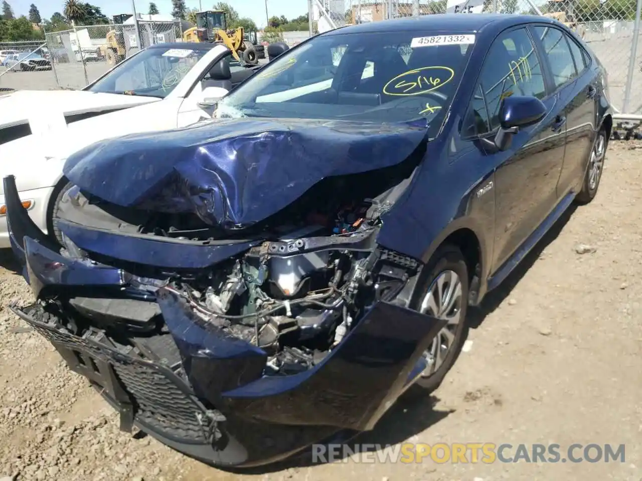 2 Photograph of a damaged car JTDEAMDE0MJ000600 TOYOTA COROLLA 2021