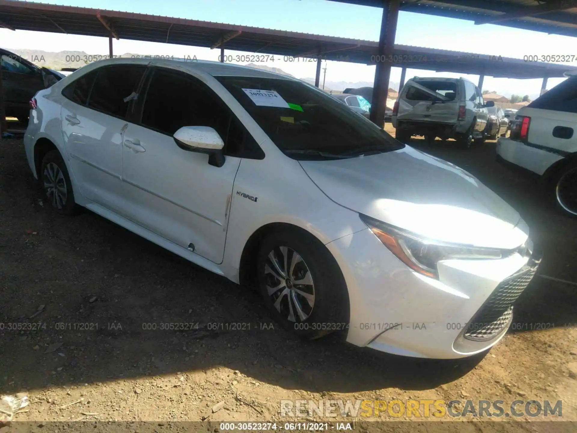 1 Photograph of a damaged car JTDEAMDE0MJ002038 TOYOTA COROLLA 2021