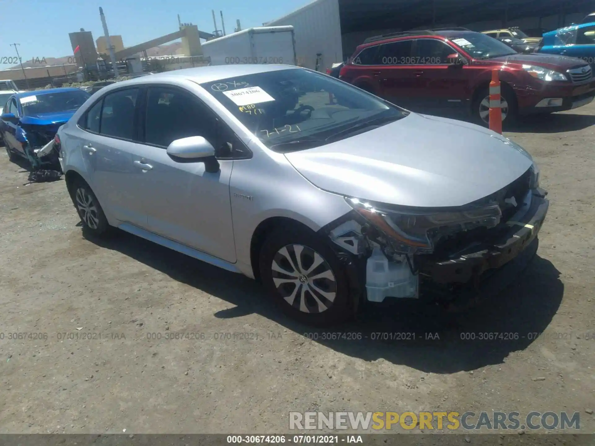 1 Photograph of a damaged car JTDEAMDE0MJ004615 TOYOTA COROLLA 2021