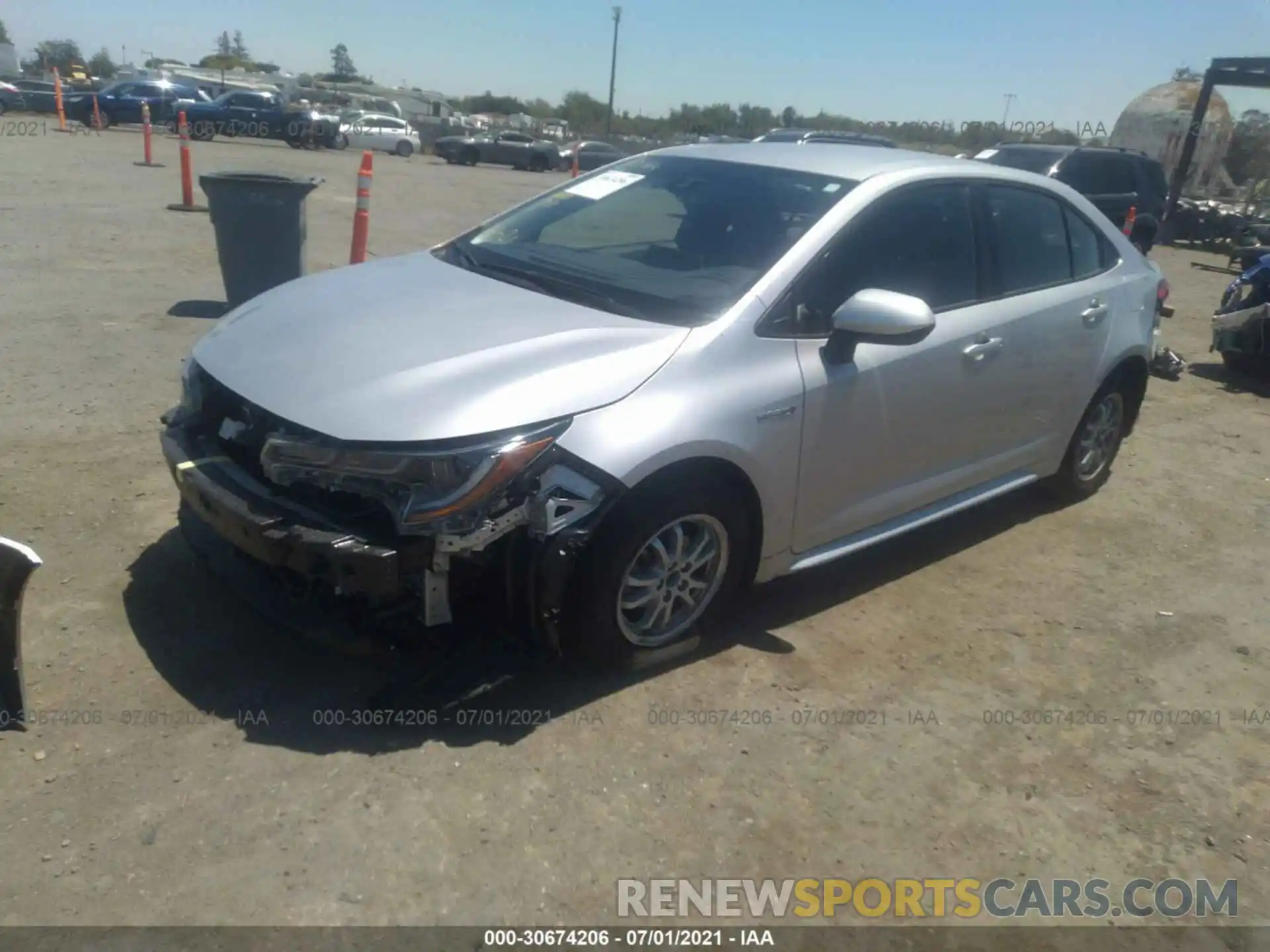 2 Photograph of a damaged car JTDEAMDE0MJ004615 TOYOTA COROLLA 2021