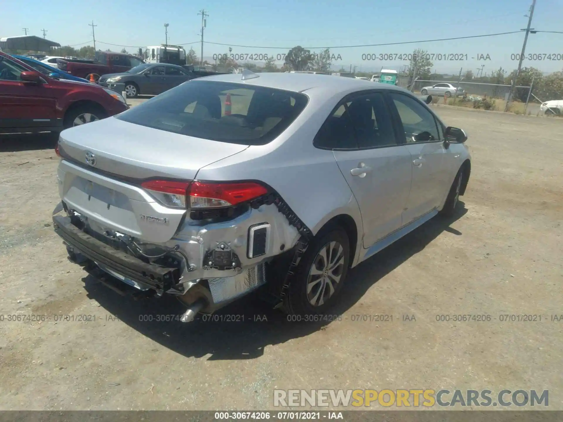 4 Photograph of a damaged car JTDEAMDE0MJ004615 TOYOTA COROLLA 2021