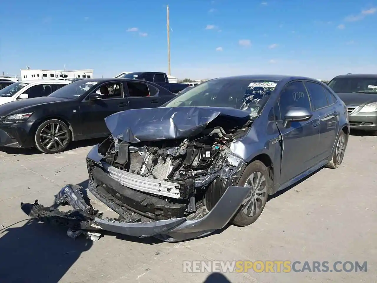 2 Photograph of a damaged car JTDEAMDE0MJ005280 TOYOTA COROLLA 2021