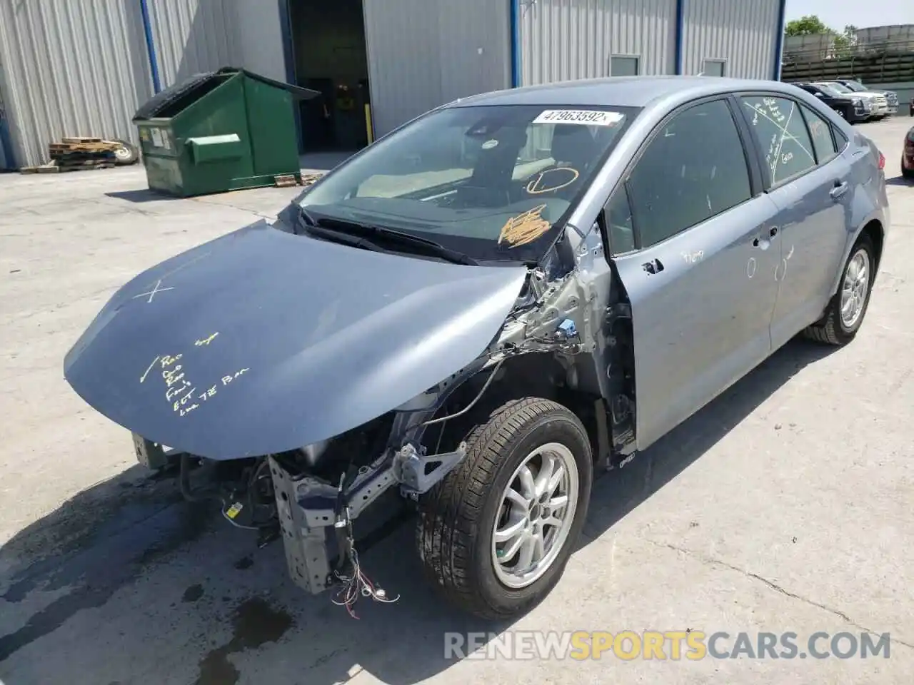 2 Photograph of a damaged car JTDEAMDE0MJ006896 TOYOTA COROLLA 2021