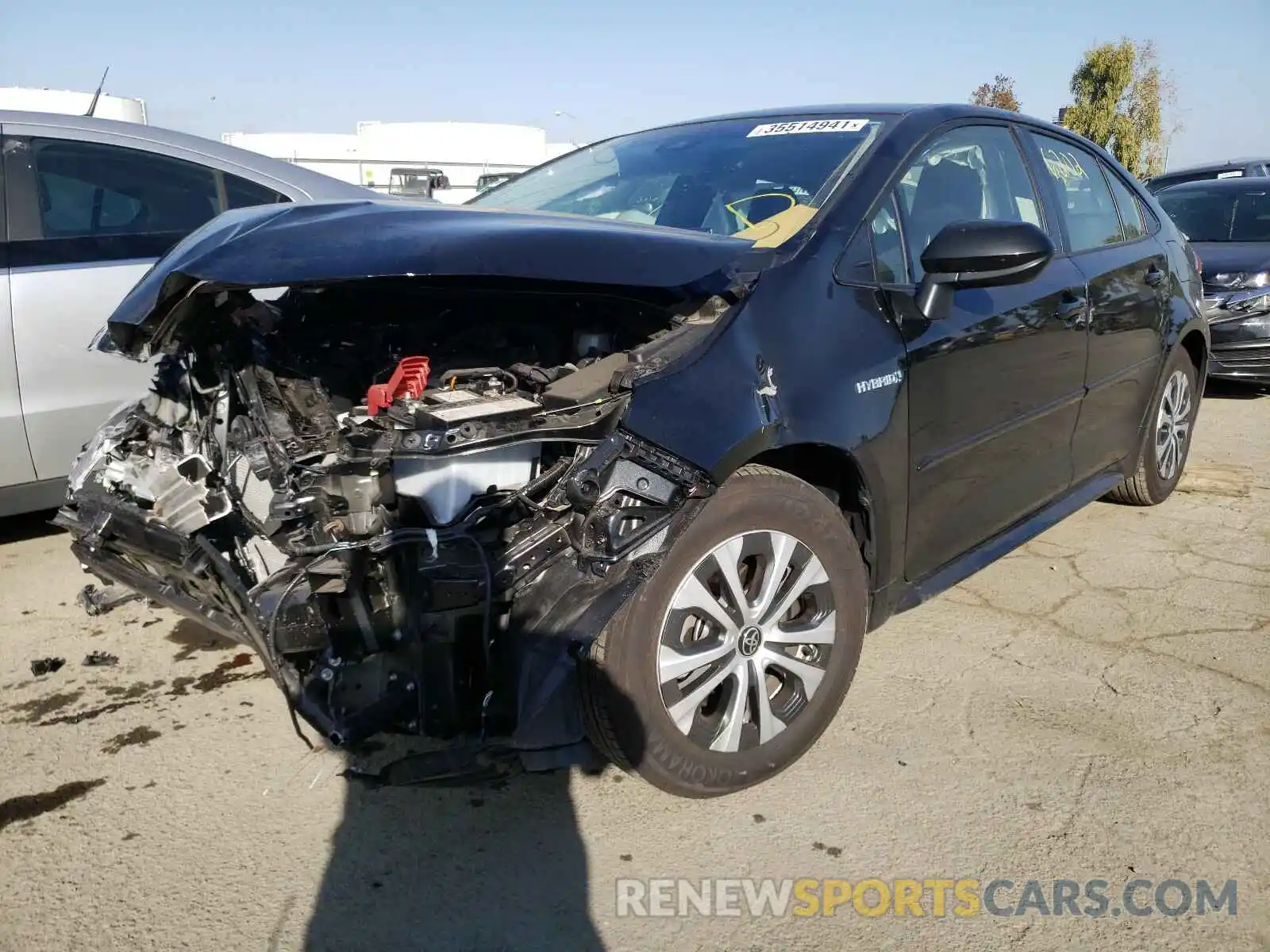 2 Photograph of a damaged car JTDEAMDE0MJ008308 TOYOTA COROLLA 2021