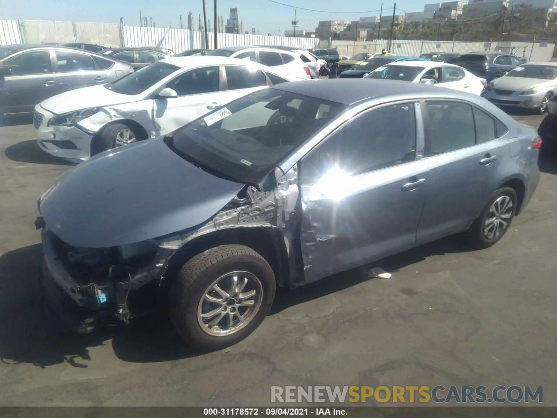 2 Photograph of a damaged car JTDEAMDE0MJ011855 TOYOTA COROLLA 2021