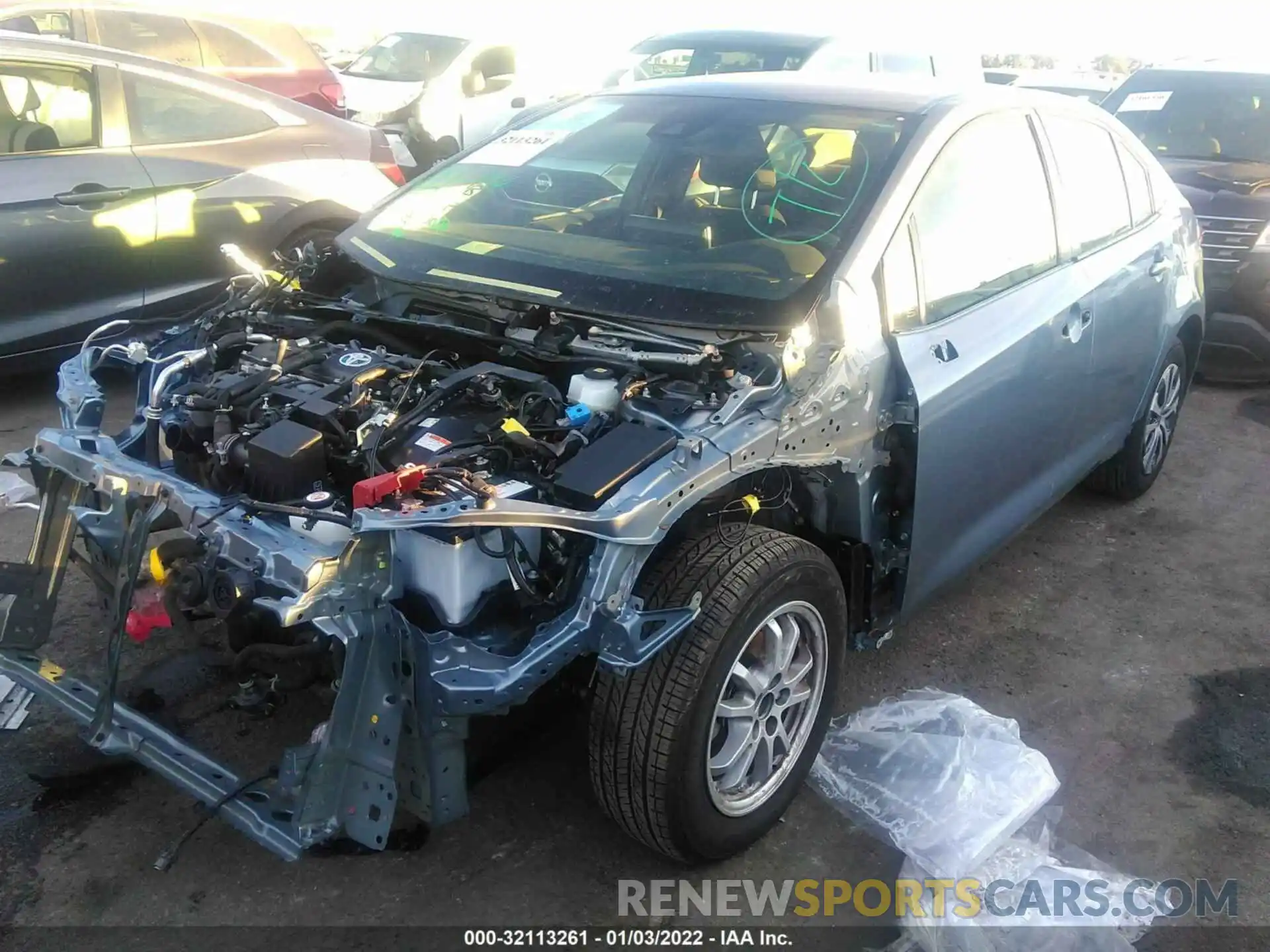 2 Photograph of a damaged car JTDEAMDE0MJ013573 TOYOTA COROLLA 2021