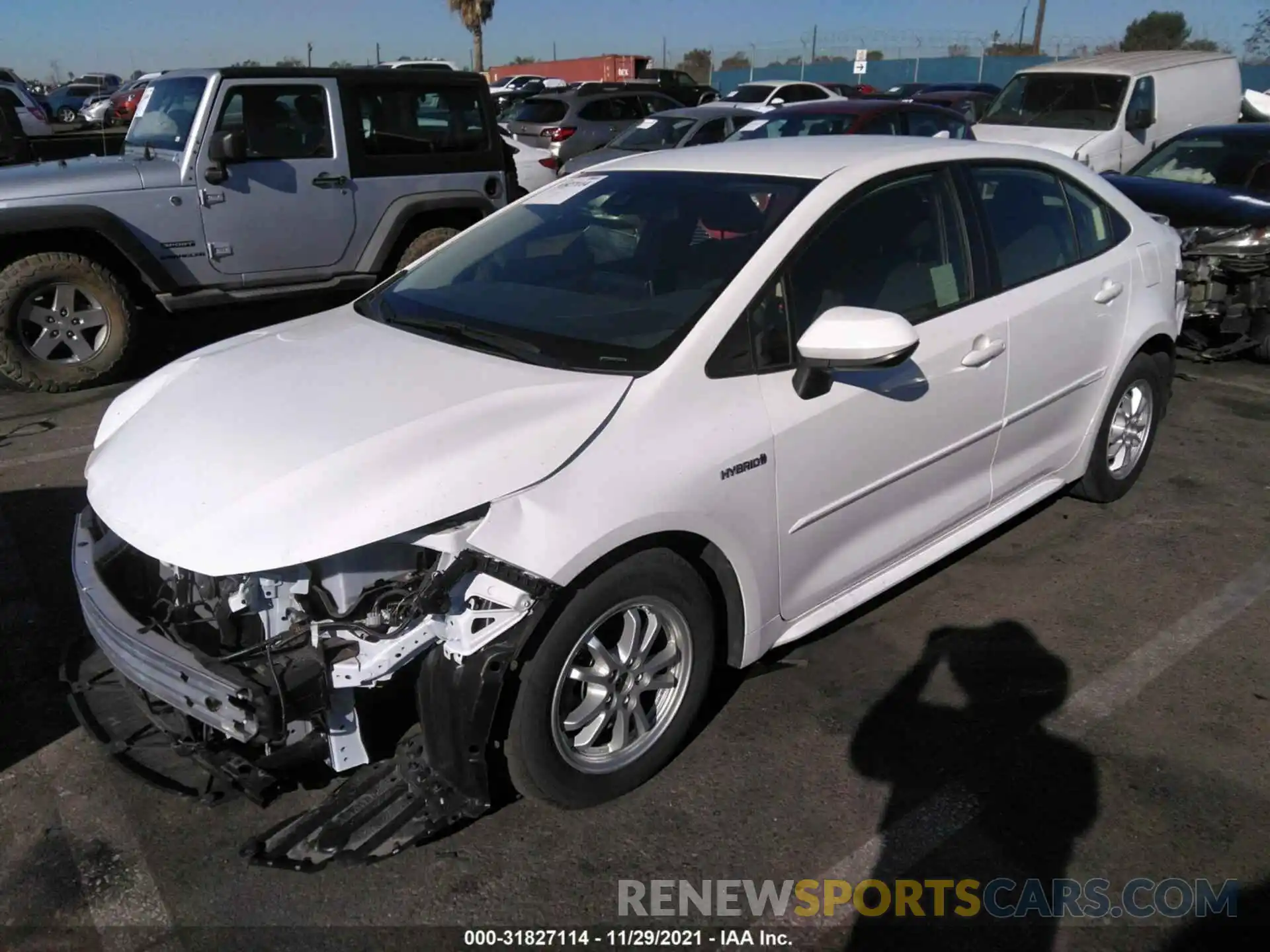 2 Photograph of a damaged car JTDEAMDE0MJ014819 TOYOTA COROLLA 2021