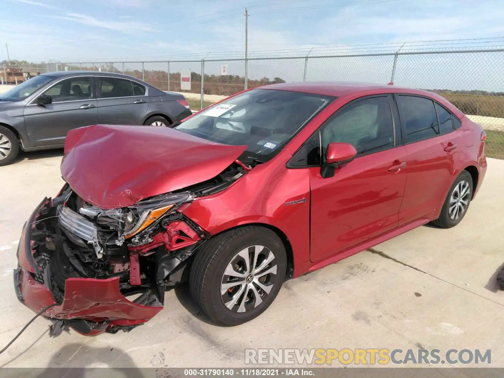 2 Photograph of a damaged car JTDEAMDE0MJ014898 TOYOTA COROLLA 2021