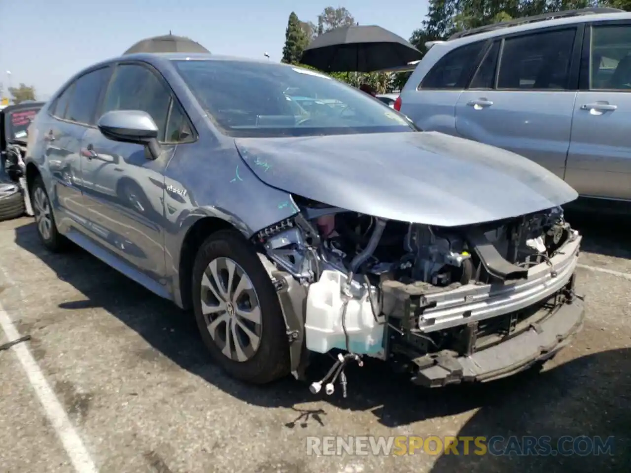 1 Photograph of a damaged car JTDEAMDE0MJ015436 TOYOTA COROLLA 2021