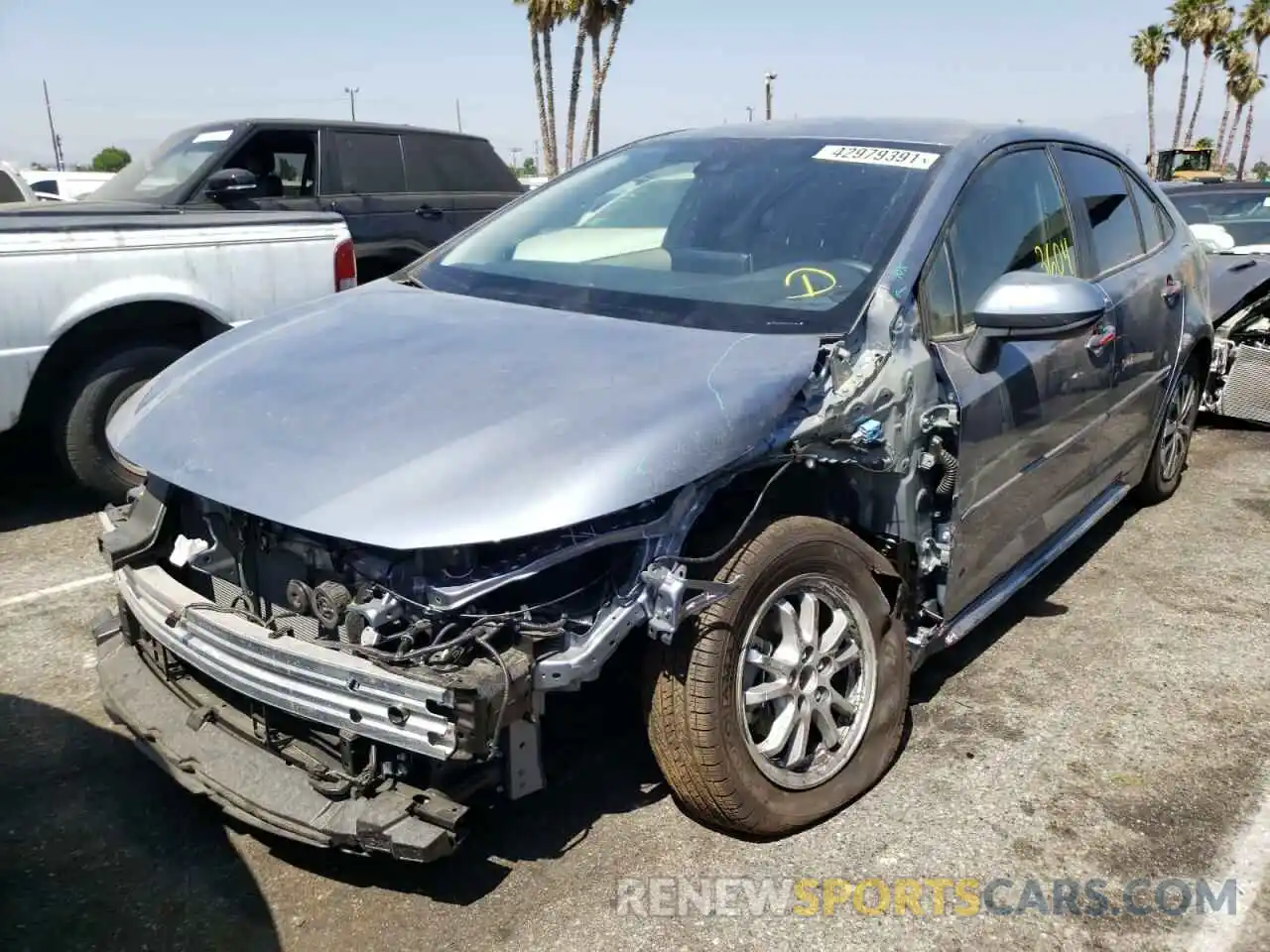 2 Photograph of a damaged car JTDEAMDE0MJ015436 TOYOTA COROLLA 2021