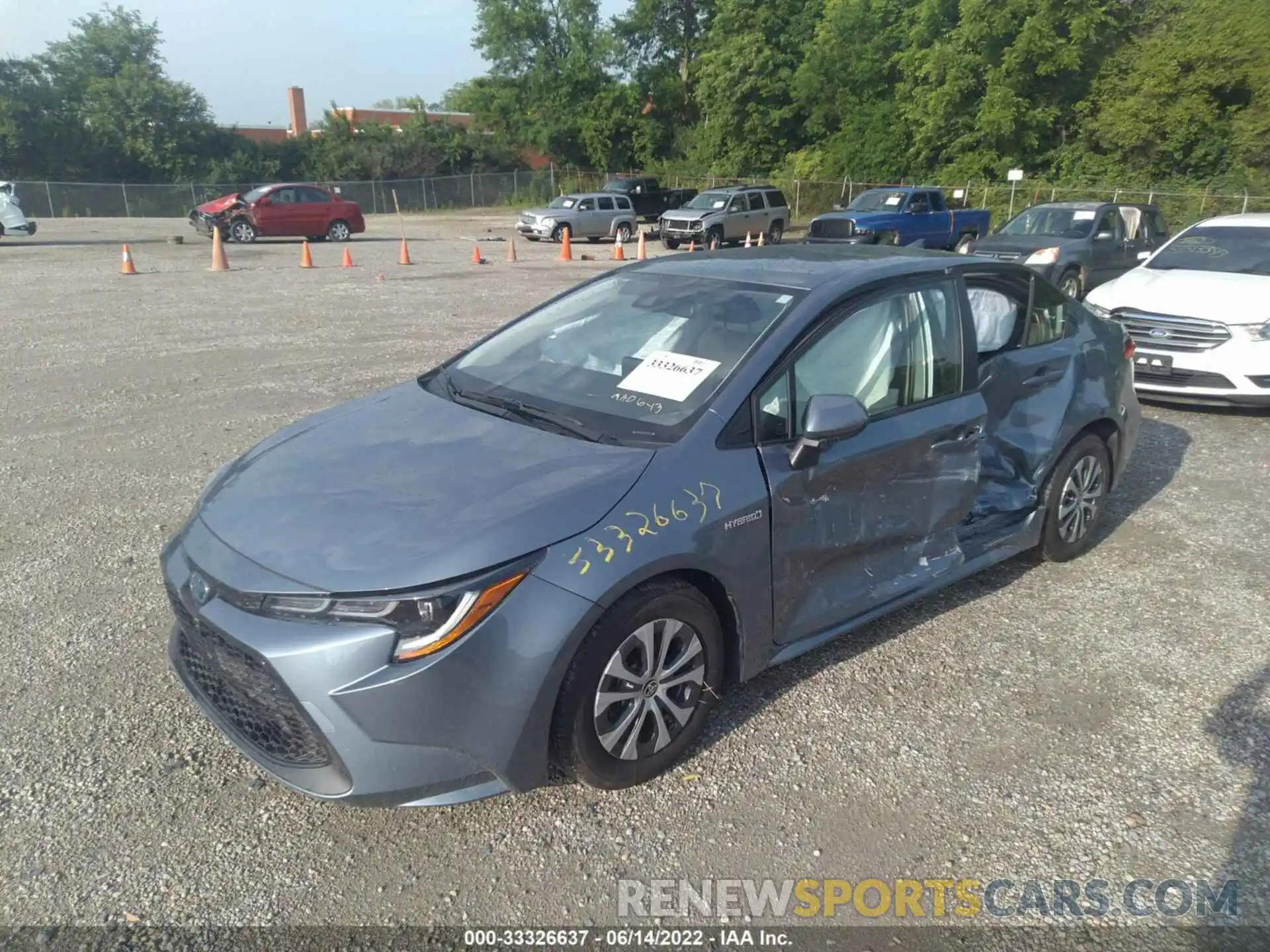 2 Photograph of a damaged car JTDEAMDE0MJ015503 TOYOTA COROLLA 2021