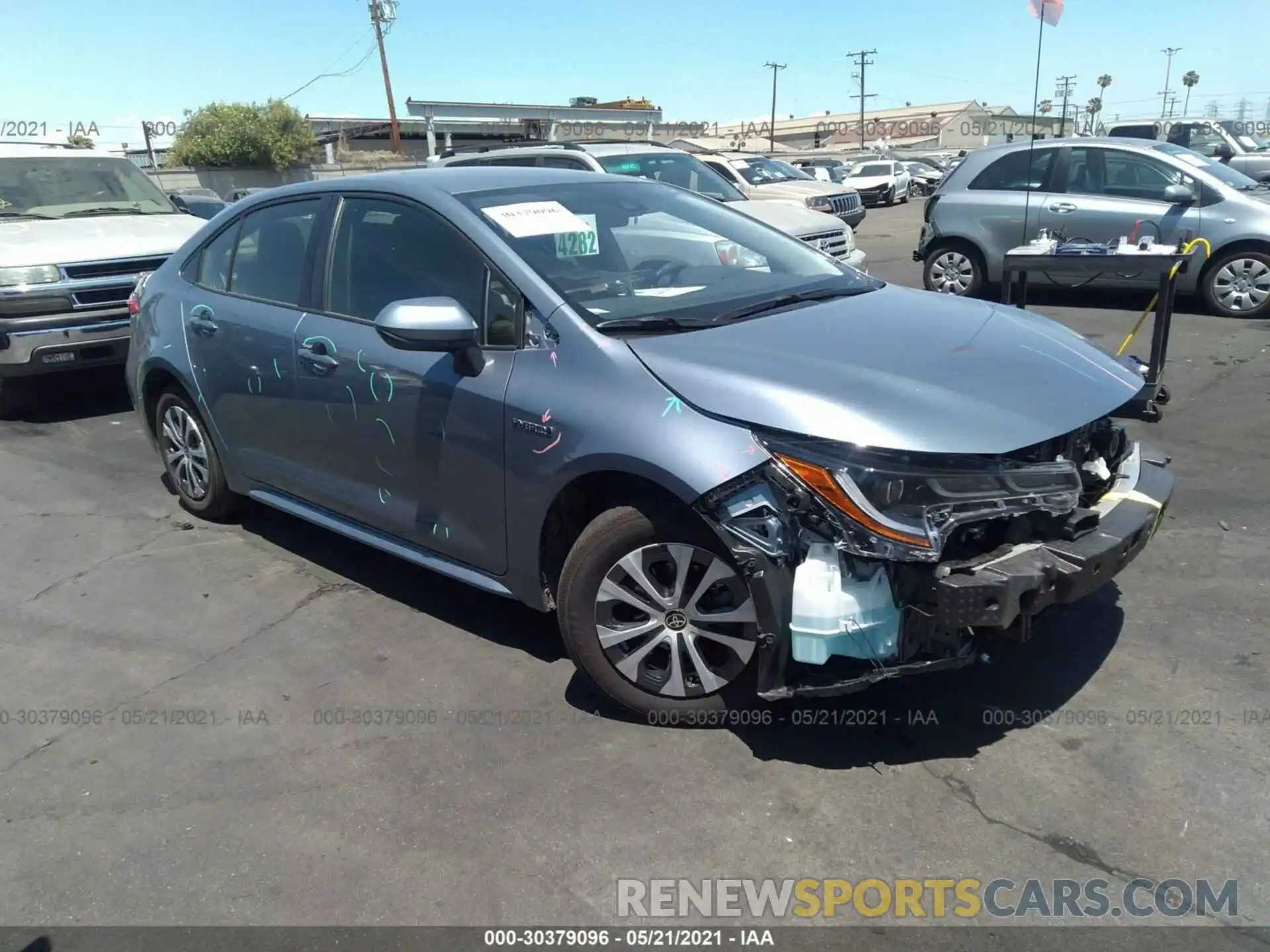 1 Photograph of a damaged car JTDEAMDE0MJ015968 TOYOTA COROLLA 2021