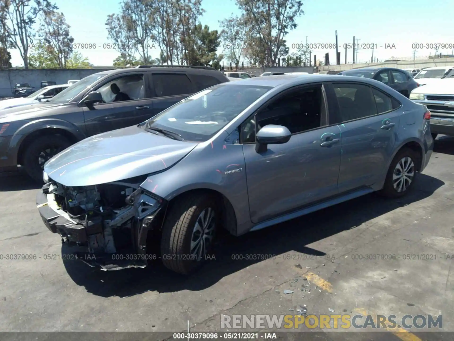 2 Photograph of a damaged car JTDEAMDE0MJ015968 TOYOTA COROLLA 2021