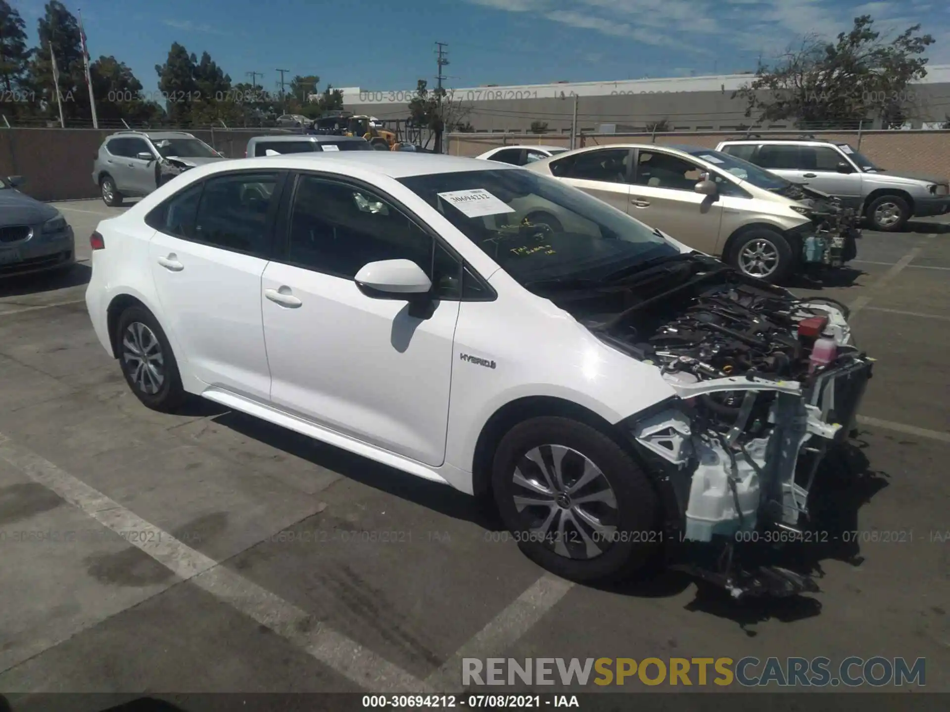 1 Photograph of a damaged car JTDEAMDE0MJ021432 TOYOTA COROLLA 2021