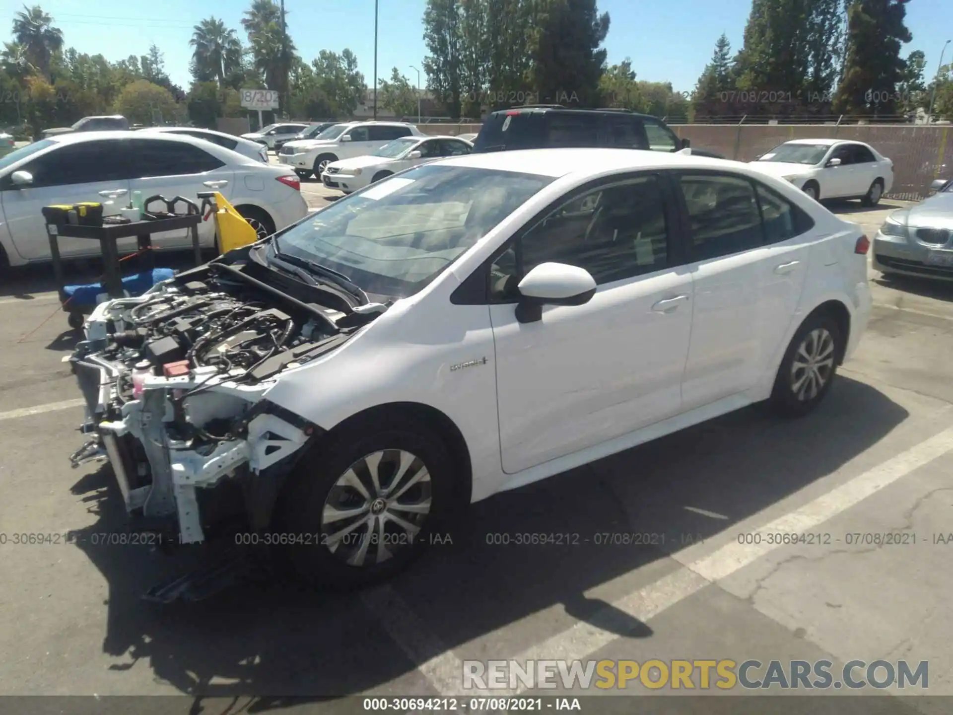 2 Photograph of a damaged car JTDEAMDE0MJ021432 TOYOTA COROLLA 2021