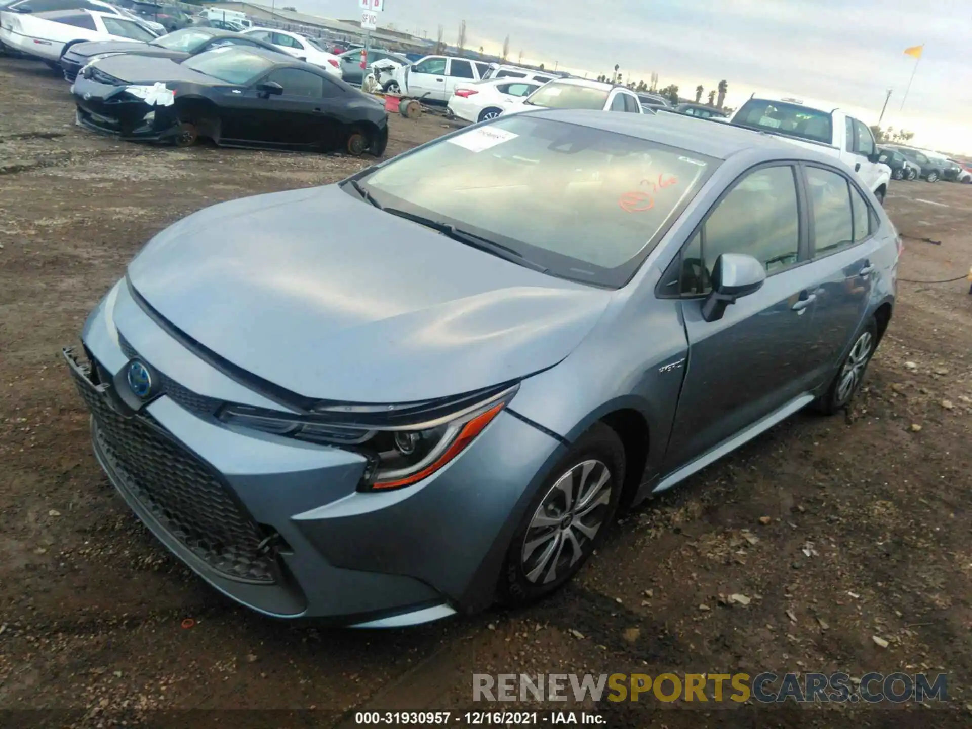 2 Photograph of a damaged car JTDEAMDE0MJ023830 TOYOTA COROLLA 2021