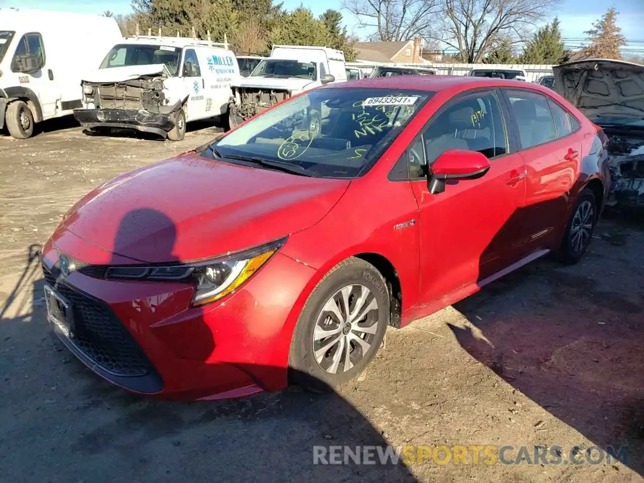 2 Photograph of a damaged car JTDEAMDE0MJ025271 TOYOTA COROLLA 2021