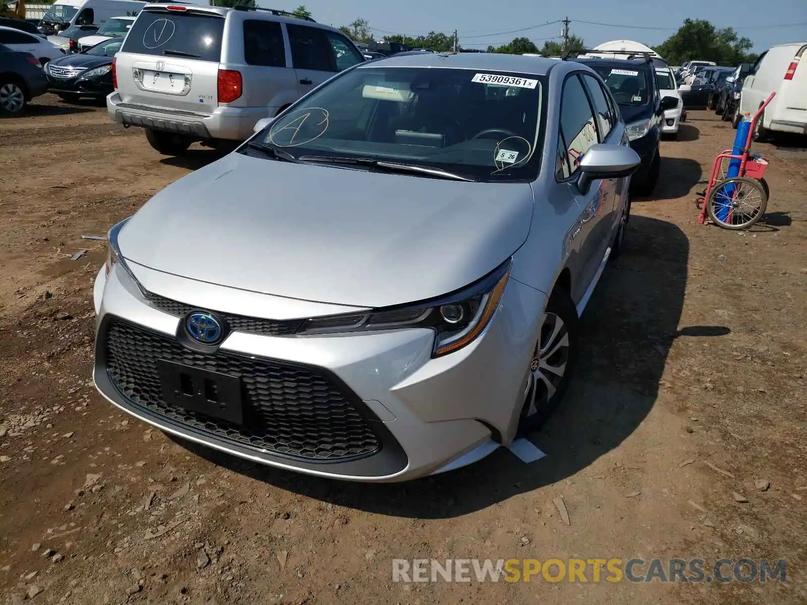 2 Photograph of a damaged car JTDEAMDE0MJ026260 TOYOTA COROLLA 2021