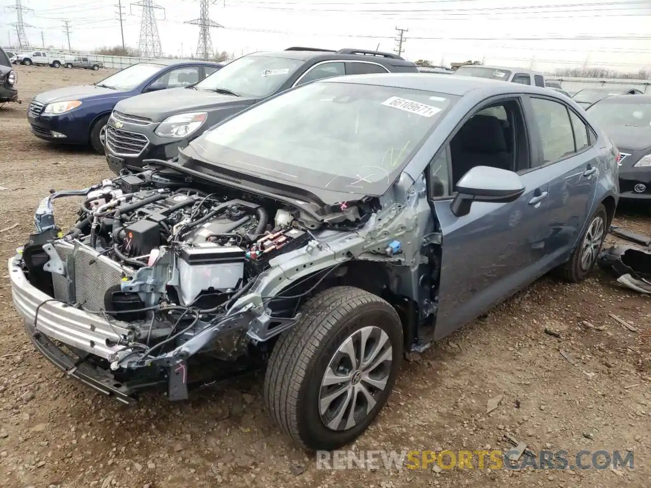 2 Photograph of a damaged car JTDEAMDE0MJ027263 TOYOTA COROLLA 2021