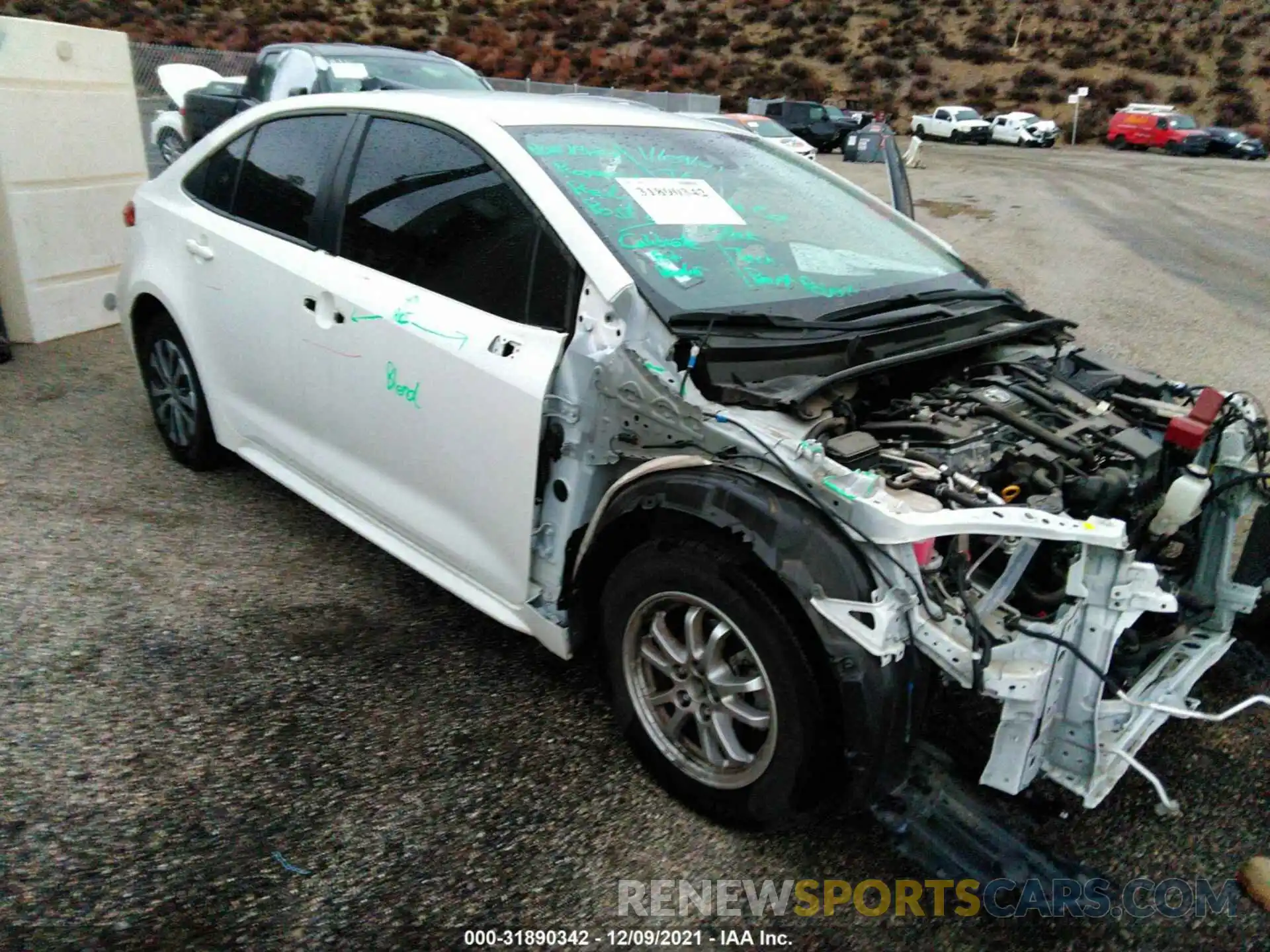 1 Photograph of a damaged car JTDEAMDE1MJ000489 TOYOTA COROLLA 2021