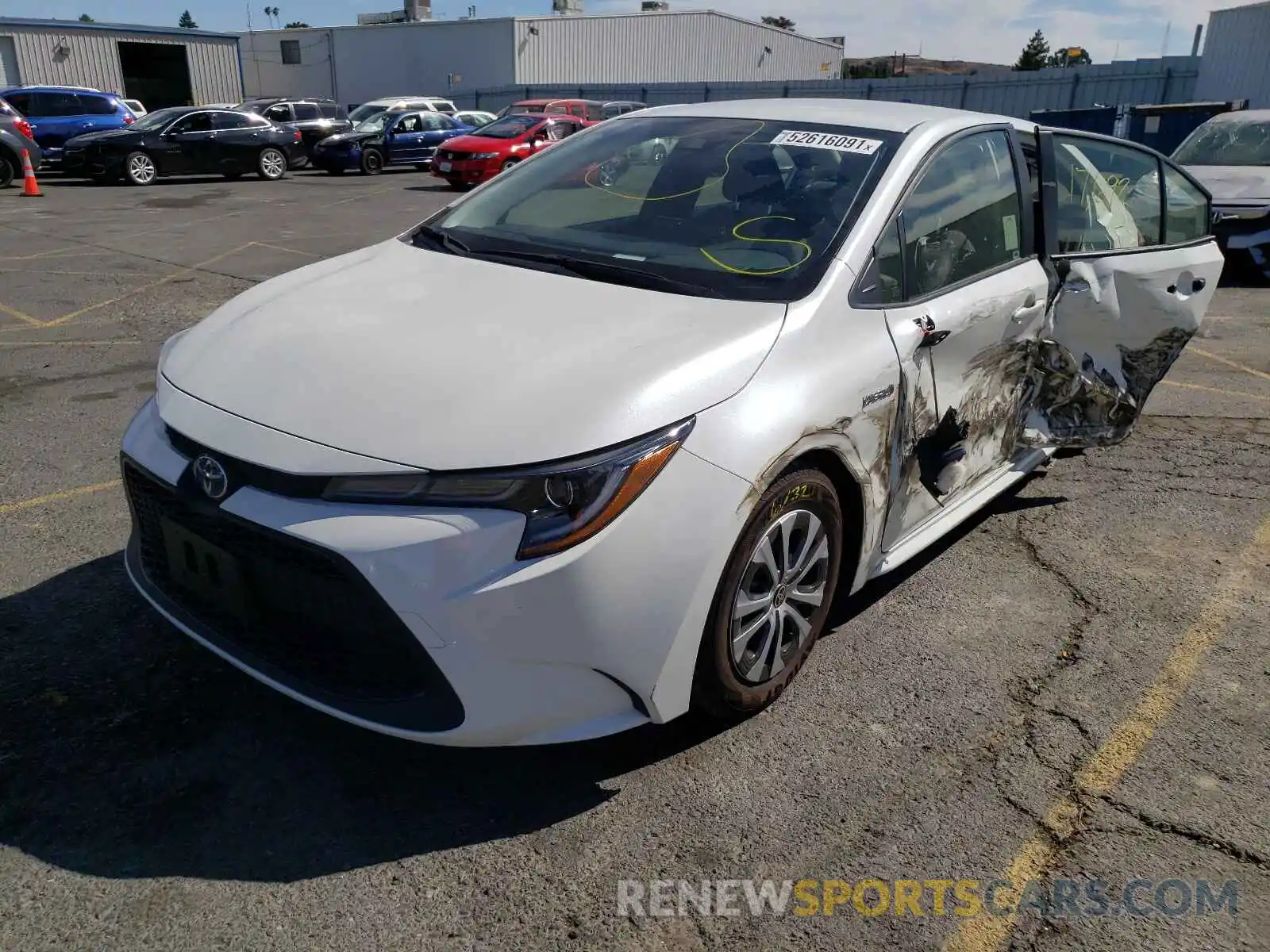 2 Photograph of a damaged car JTDEAMDE1MJ002579 TOYOTA COROLLA 2021