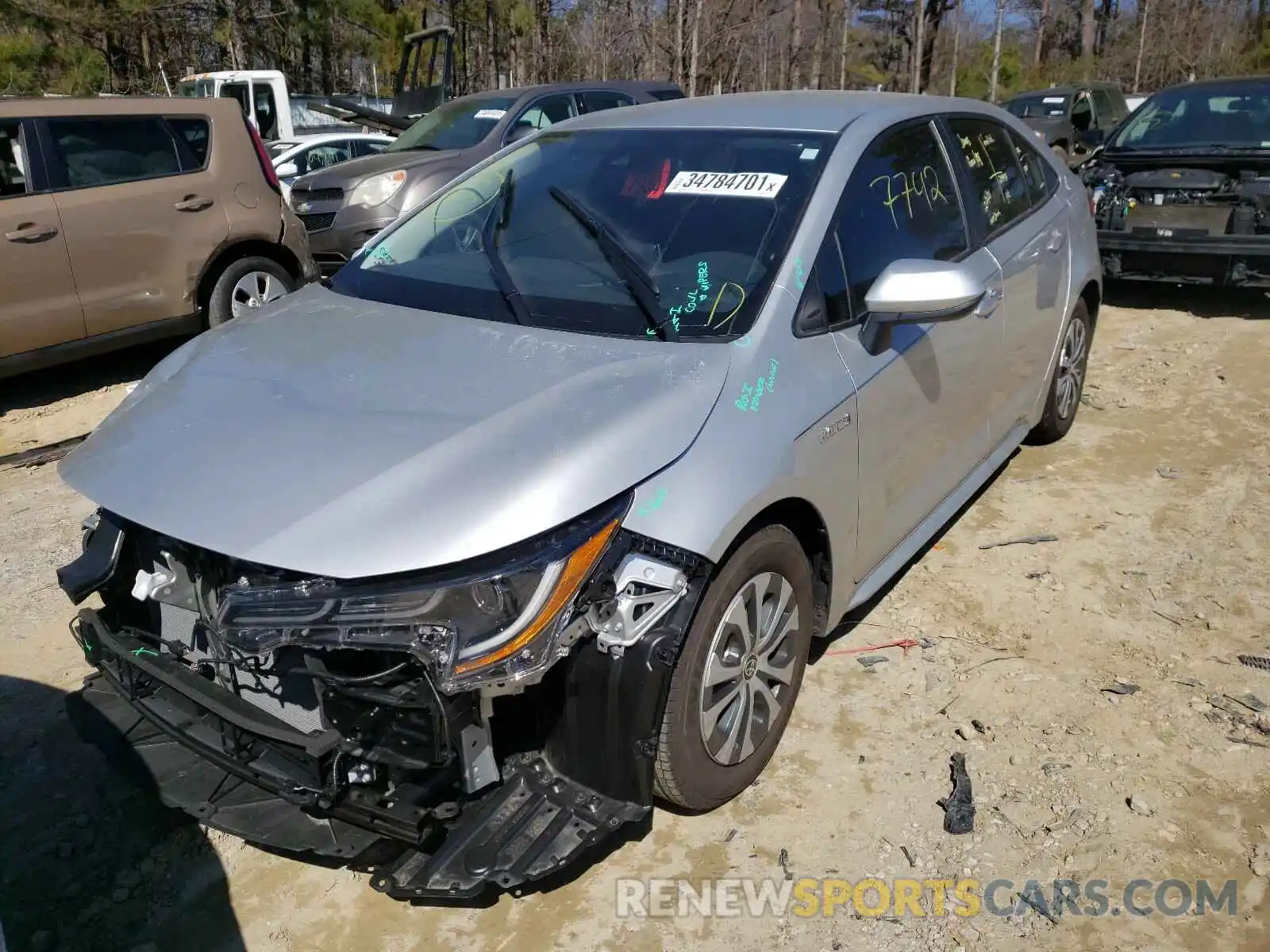 2 Photograph of a damaged car JTDEAMDE1MJ005160 TOYOTA COROLLA 2021