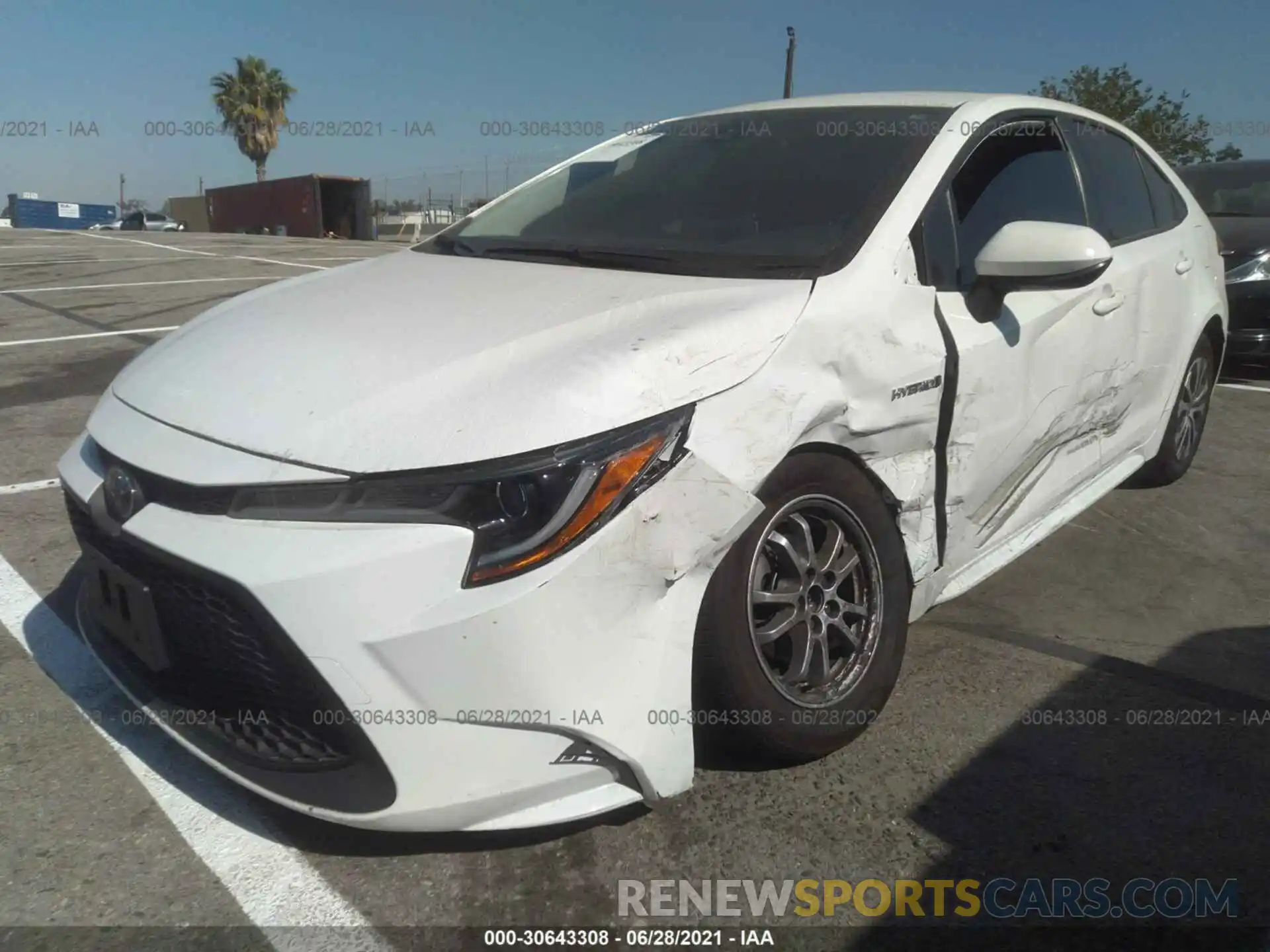 2 Photograph of a damaged car JTDEAMDE1MJ006602 TOYOTA COROLLA 2021